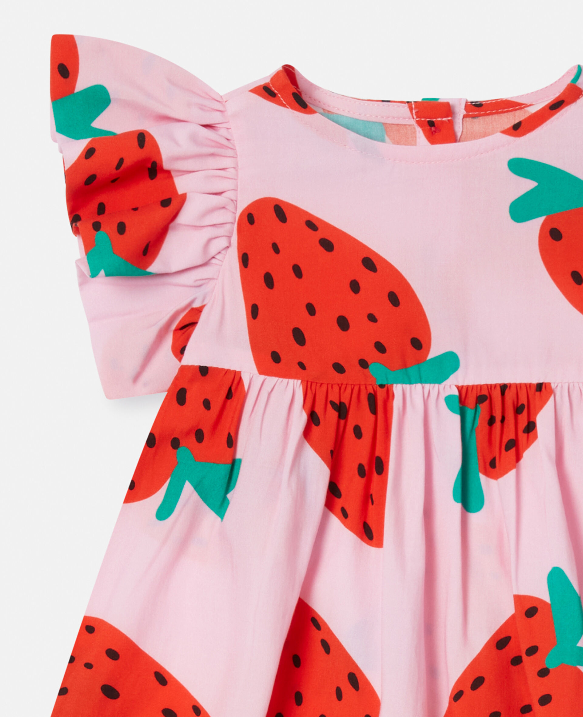 Strawberry Print Dress and Bloomers Set-Pink-large image number 1