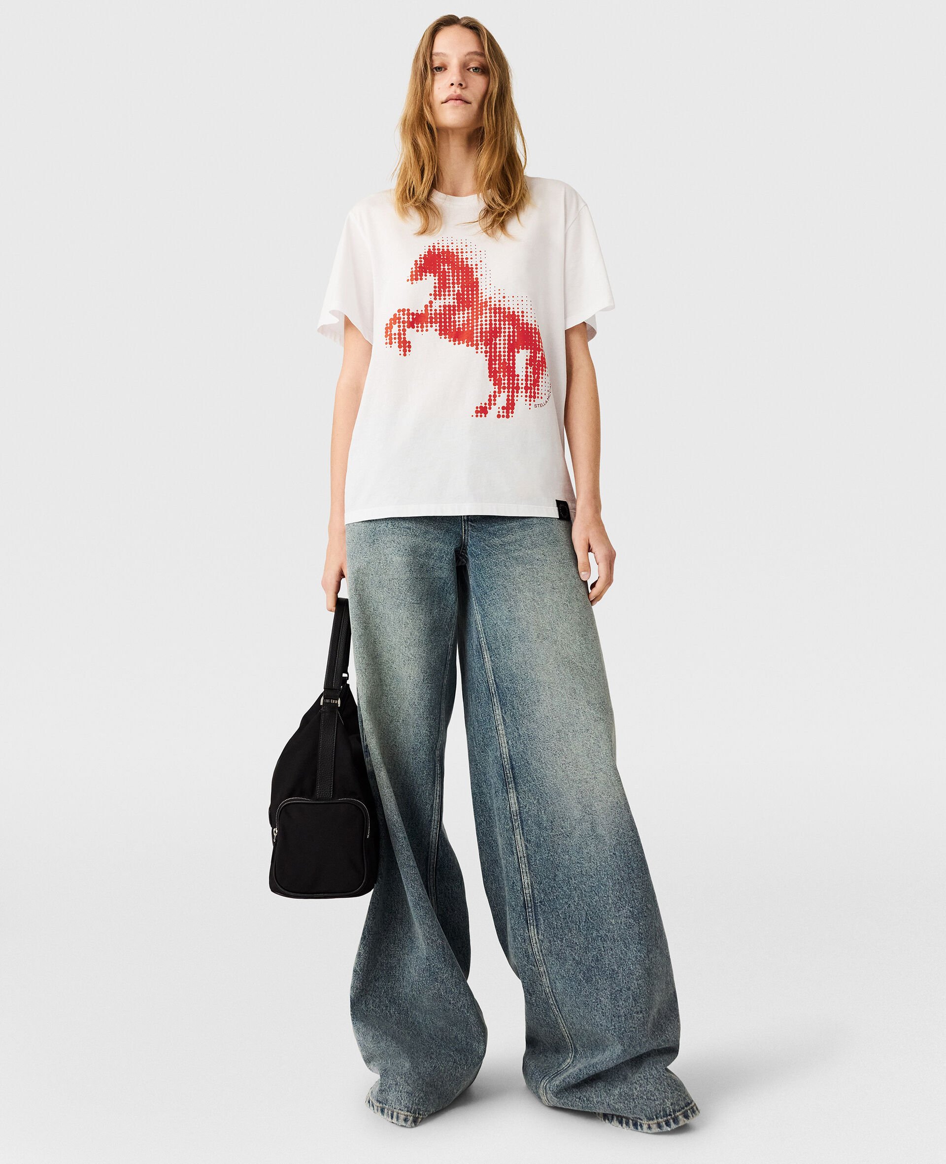 Airbrushed Horse Graphic T-Shirt-白色-large image number 4