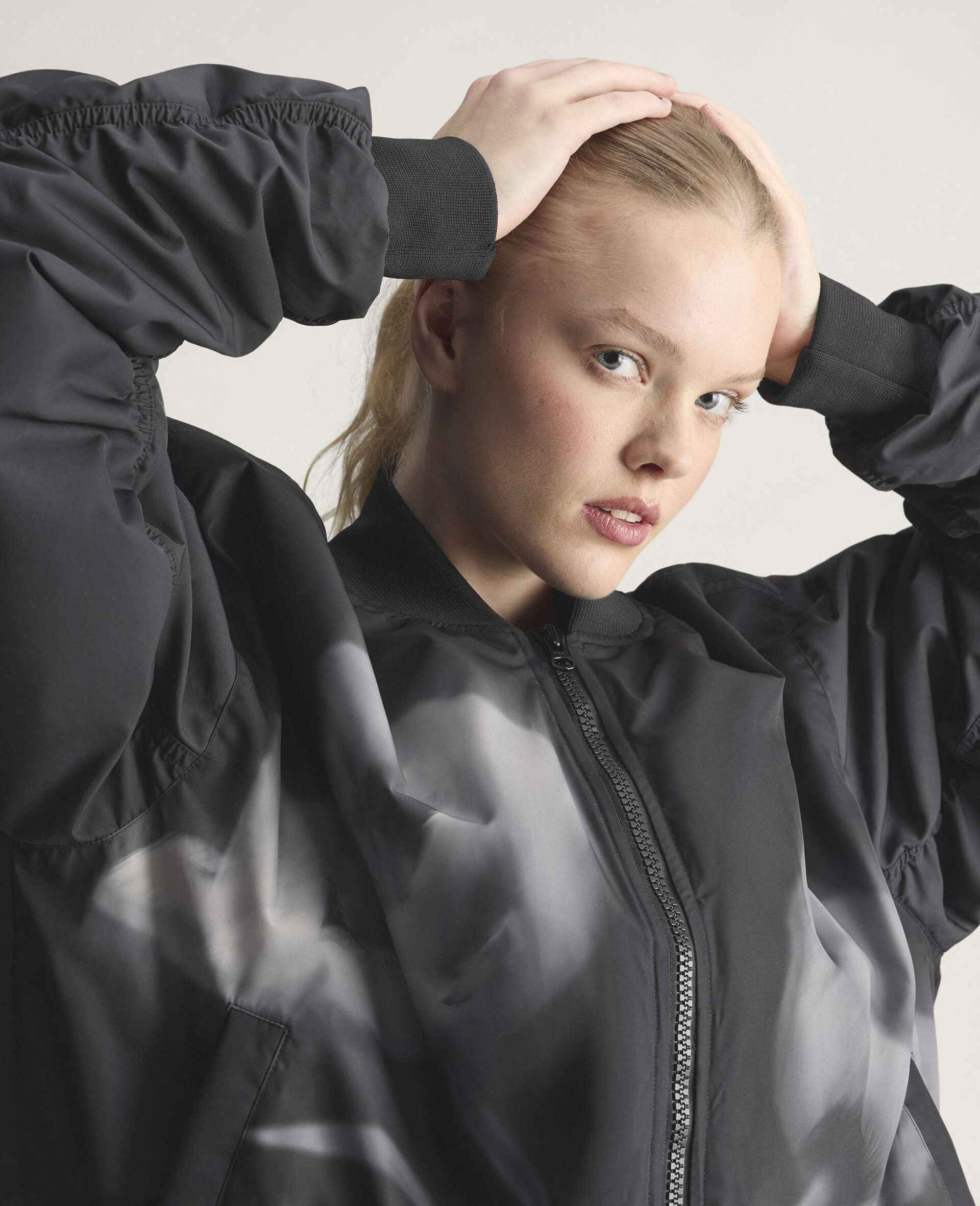 Graphic Bomber Jacket-Black-large image number 2