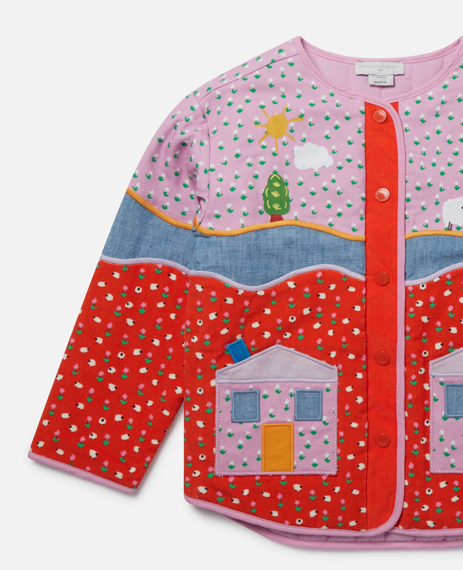 Farmyard Appliqué Patchwork Jacket-Multicolour-large Farmyard Appliqué Patchwork Jacket-Multicolour-large image number 1