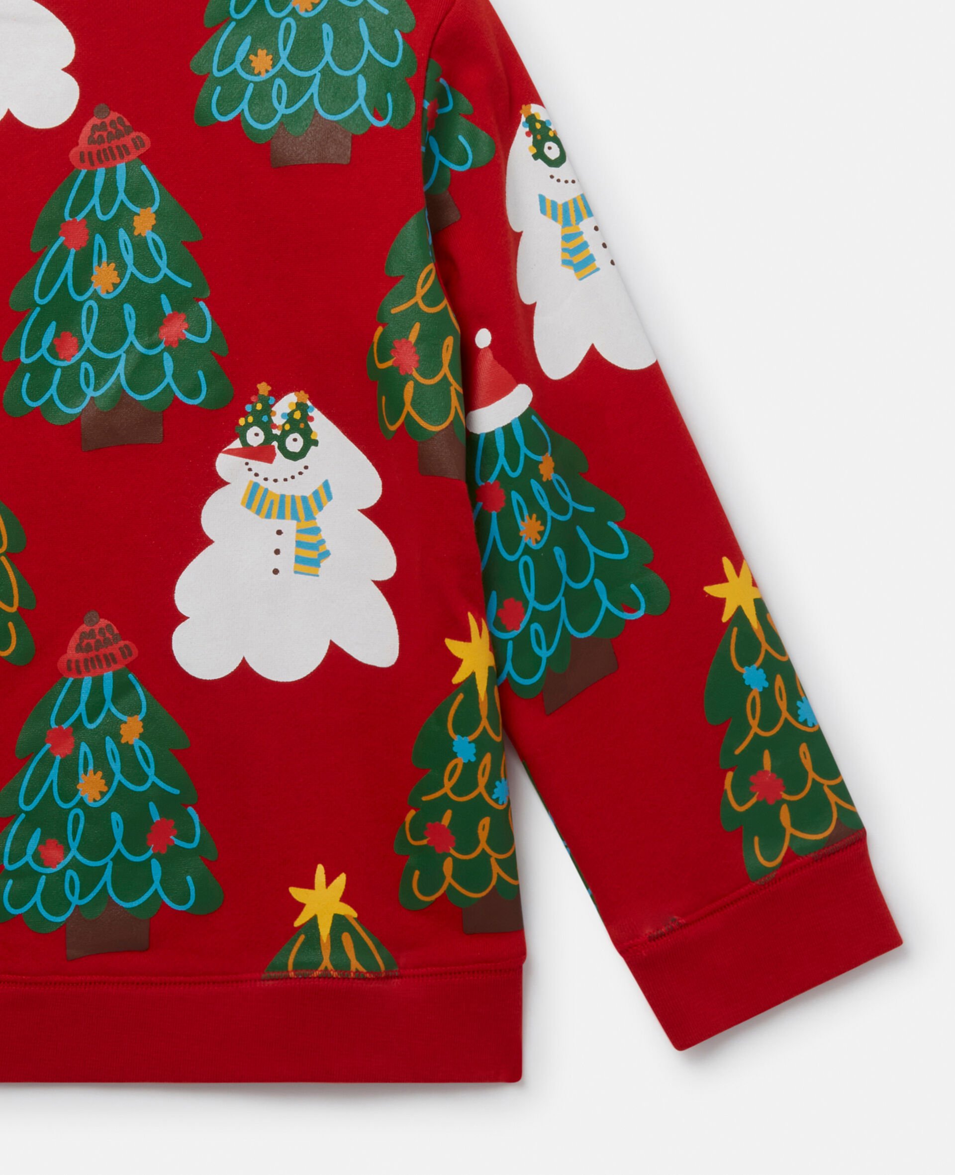 Christmas Tree Pattern Sweatshirt-Red-large Christmas Tree Pattern Sweatshirt-Red-large image number 3