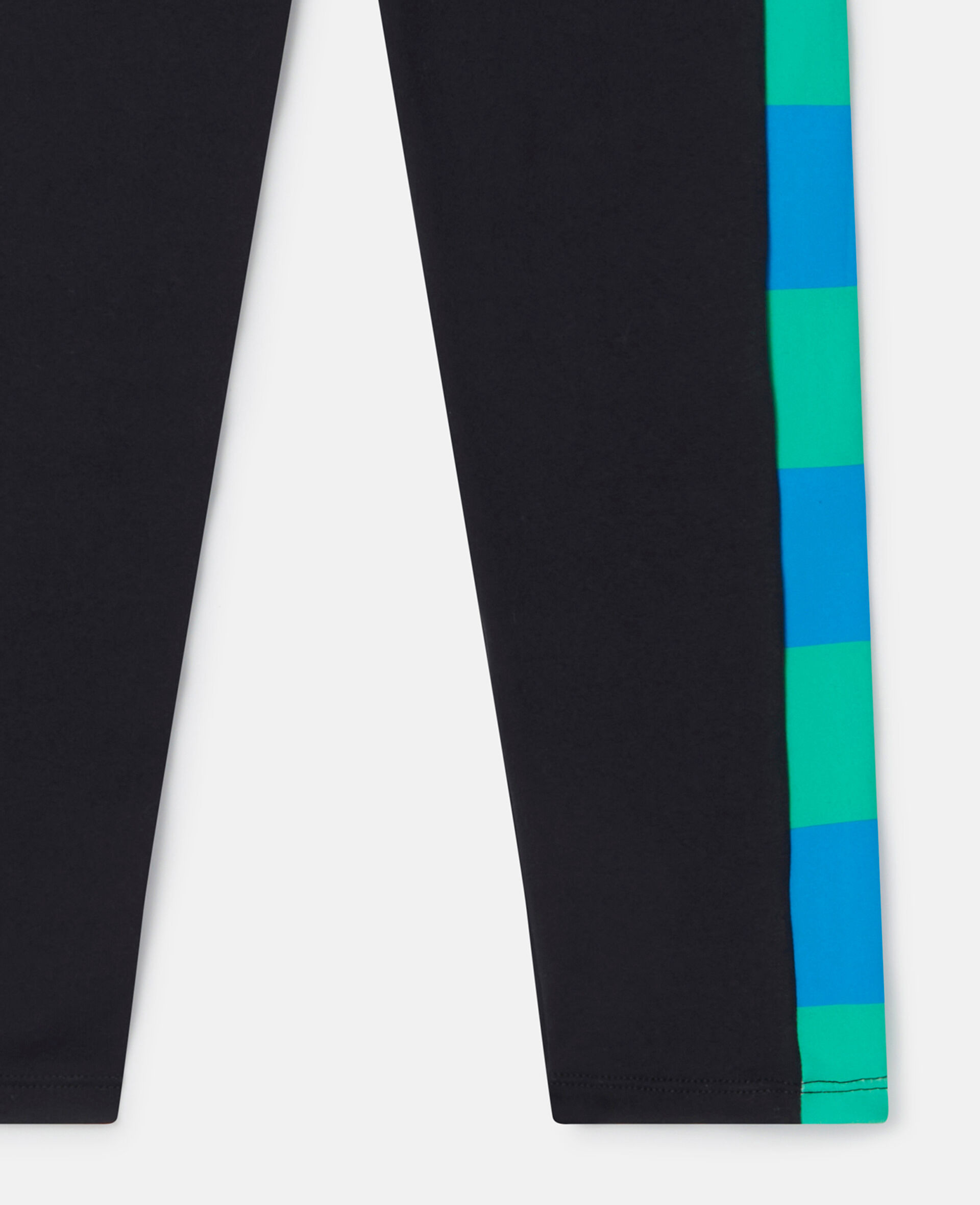 Logo Tape Striped Side Leggings-Black-large image number 3