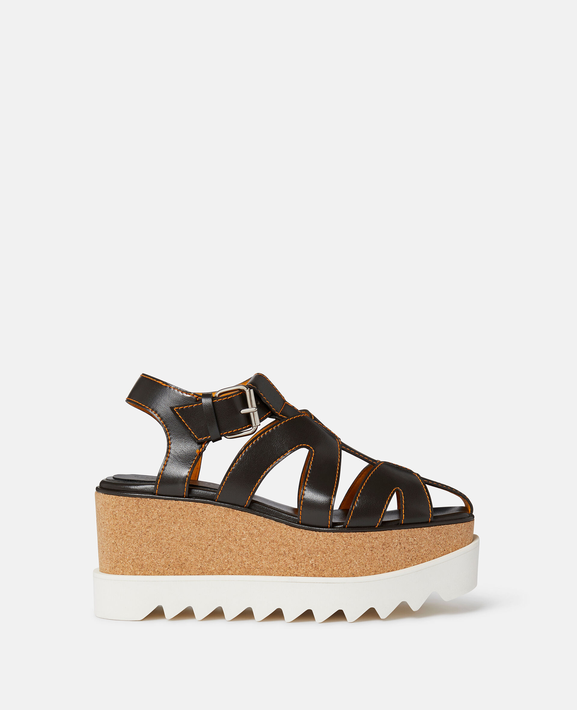 Elyse Veuve Clicquot Platform Sandals-Brown-medium