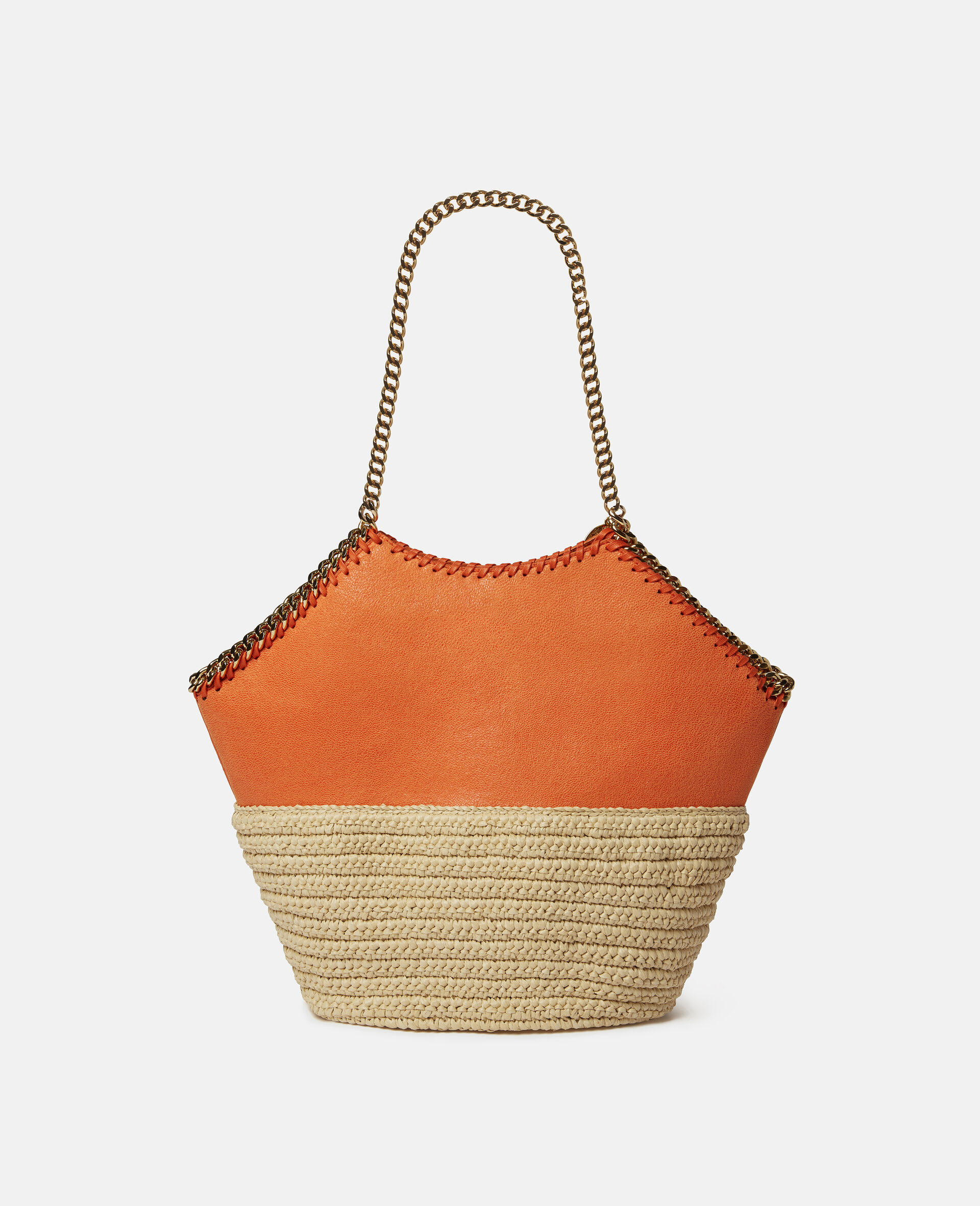 Falabella Raffia Medium Tote-Orange-large image number 2