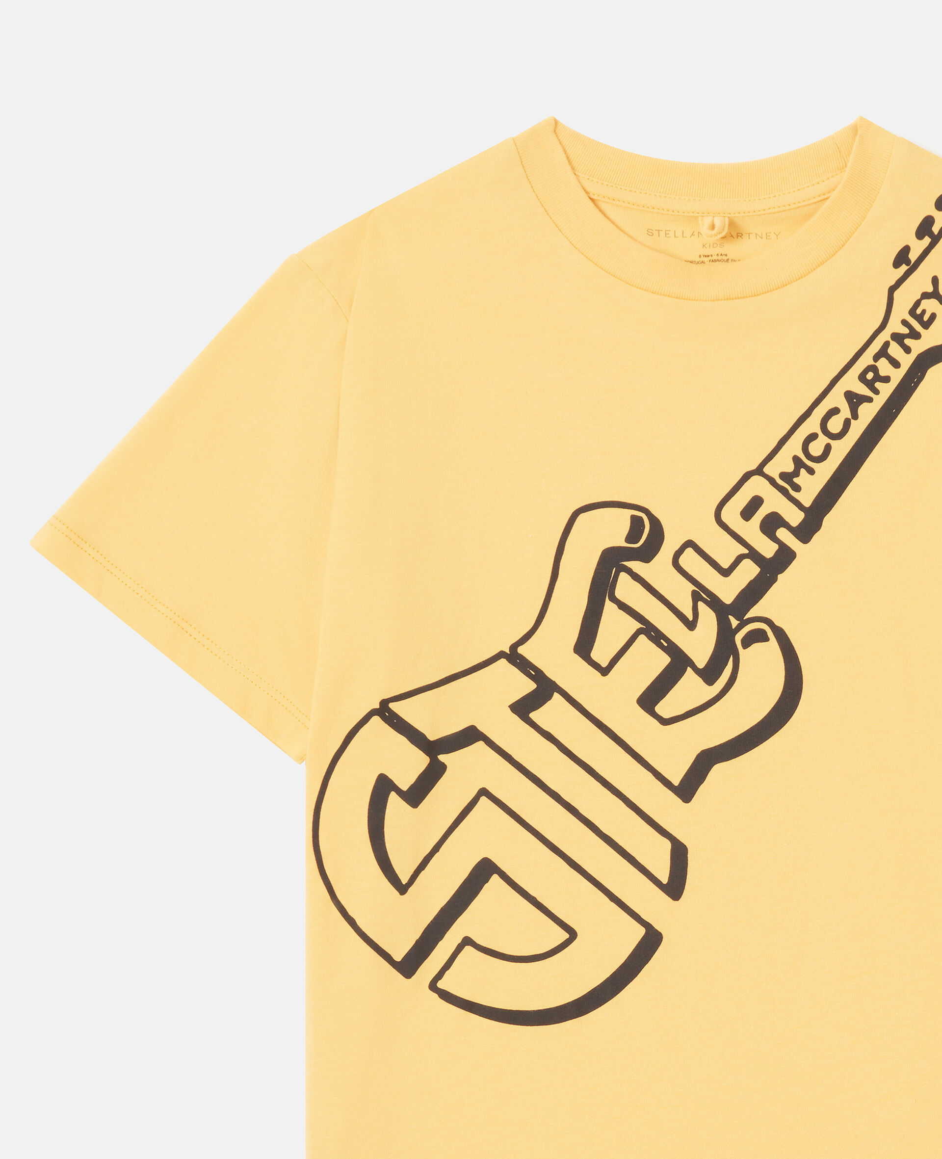 Guitar Graphic T-Shirt-Yellow-medium