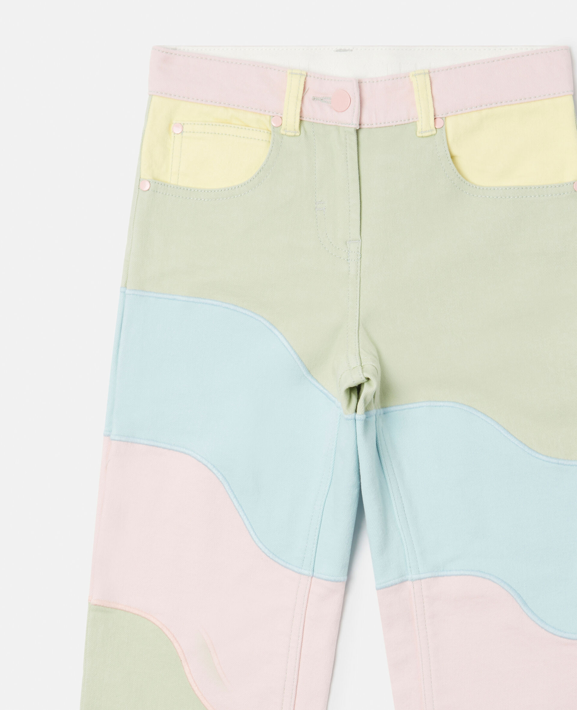 Pastel Wave Print Mom Jeans-Multicolour-large image number 1