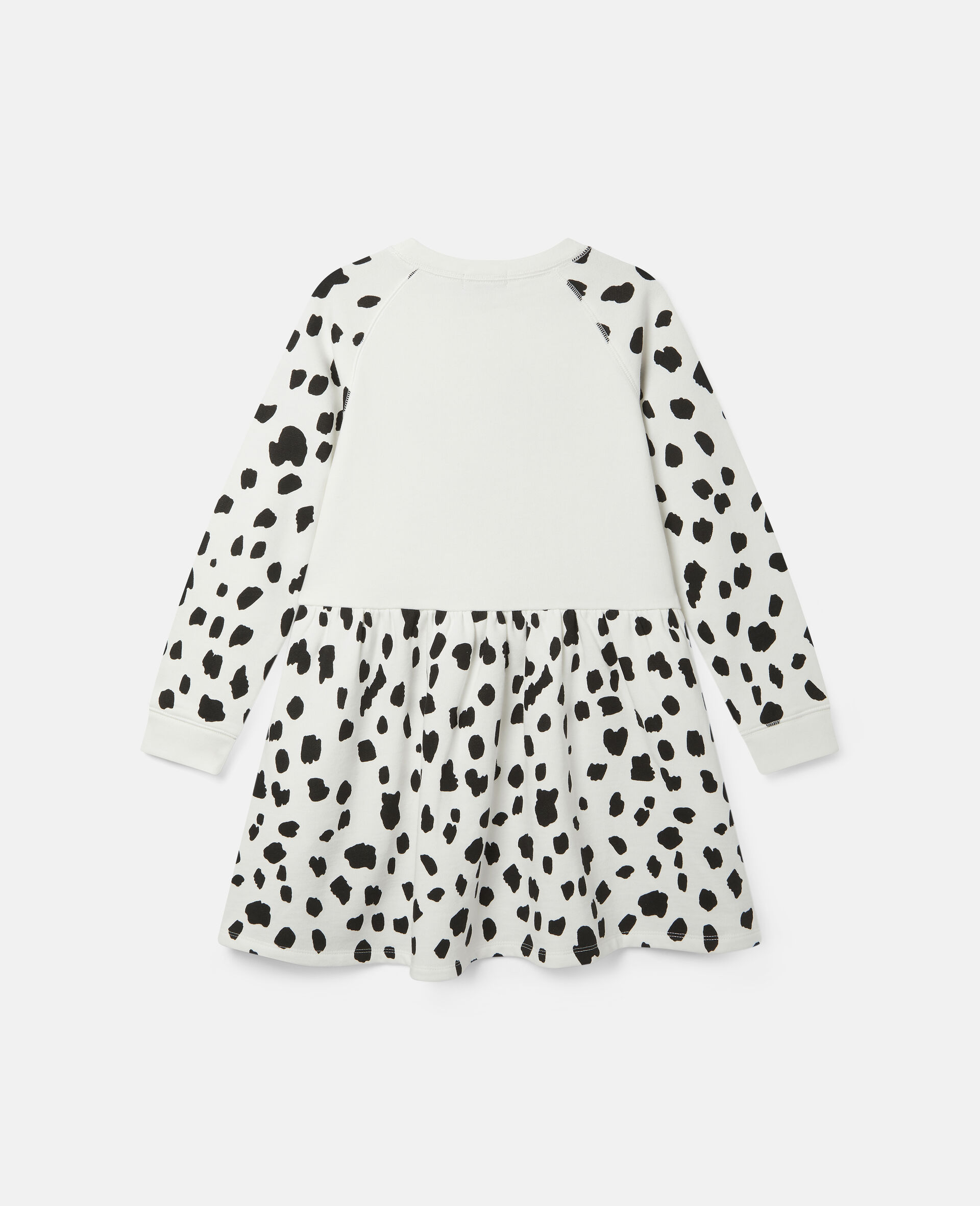 Dalmatian Fleece Spots Dress-White-large image number 3