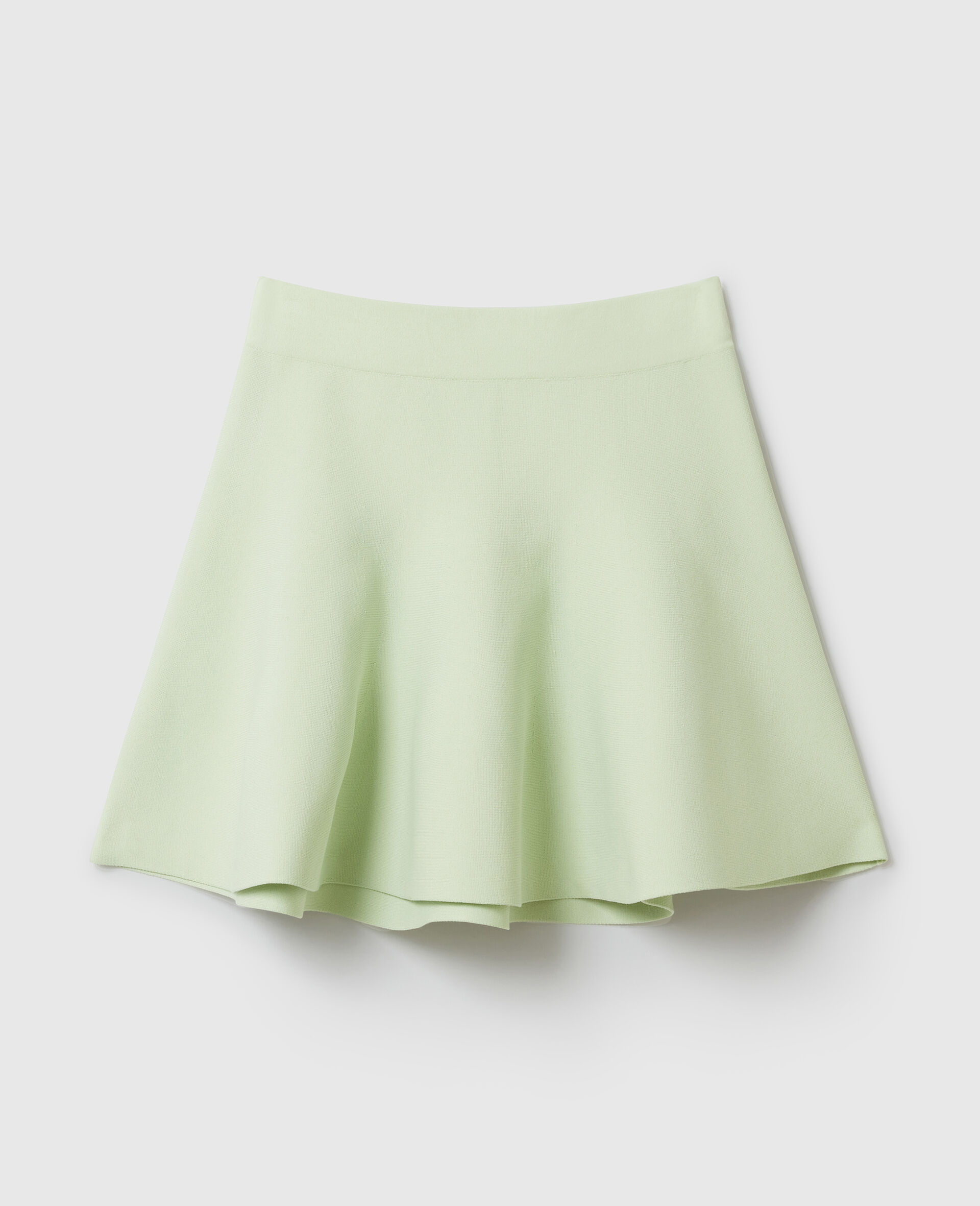 Compact Knit Peplum Mini Skirt-Green-medium