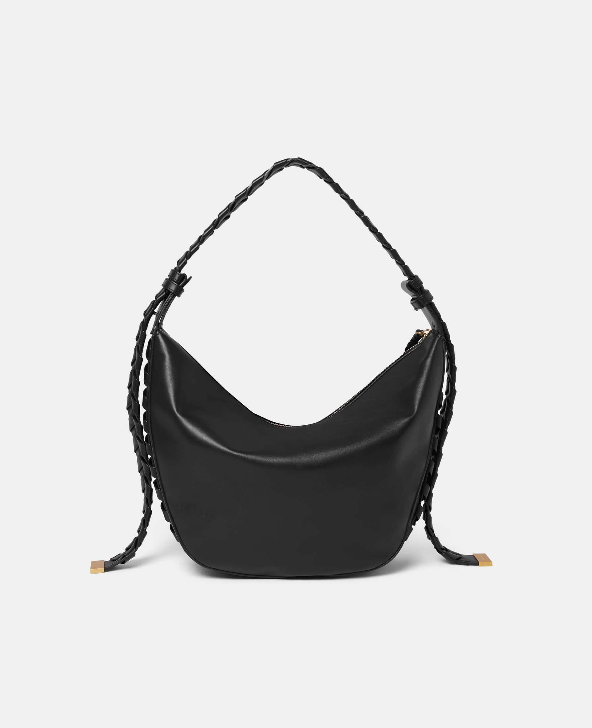 Medium Zip Hobo Shoulder Bag-Black-large image number 2