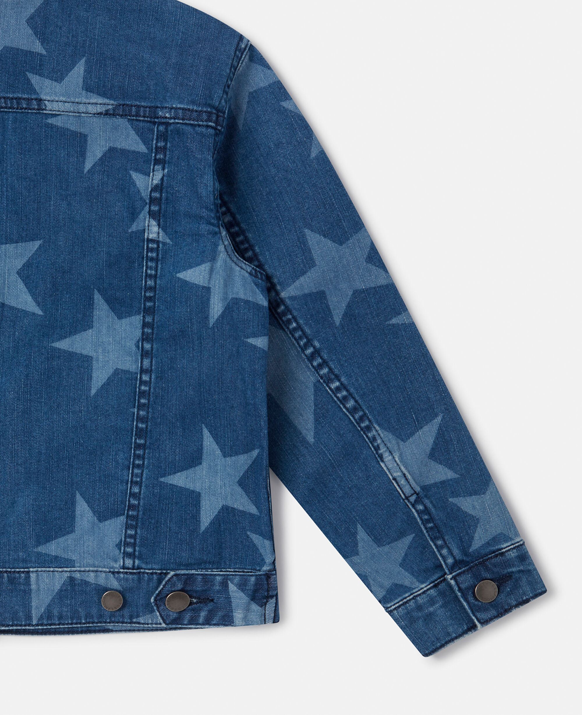 Kids Blue Star Print Oversized Denim Jacket | Stella