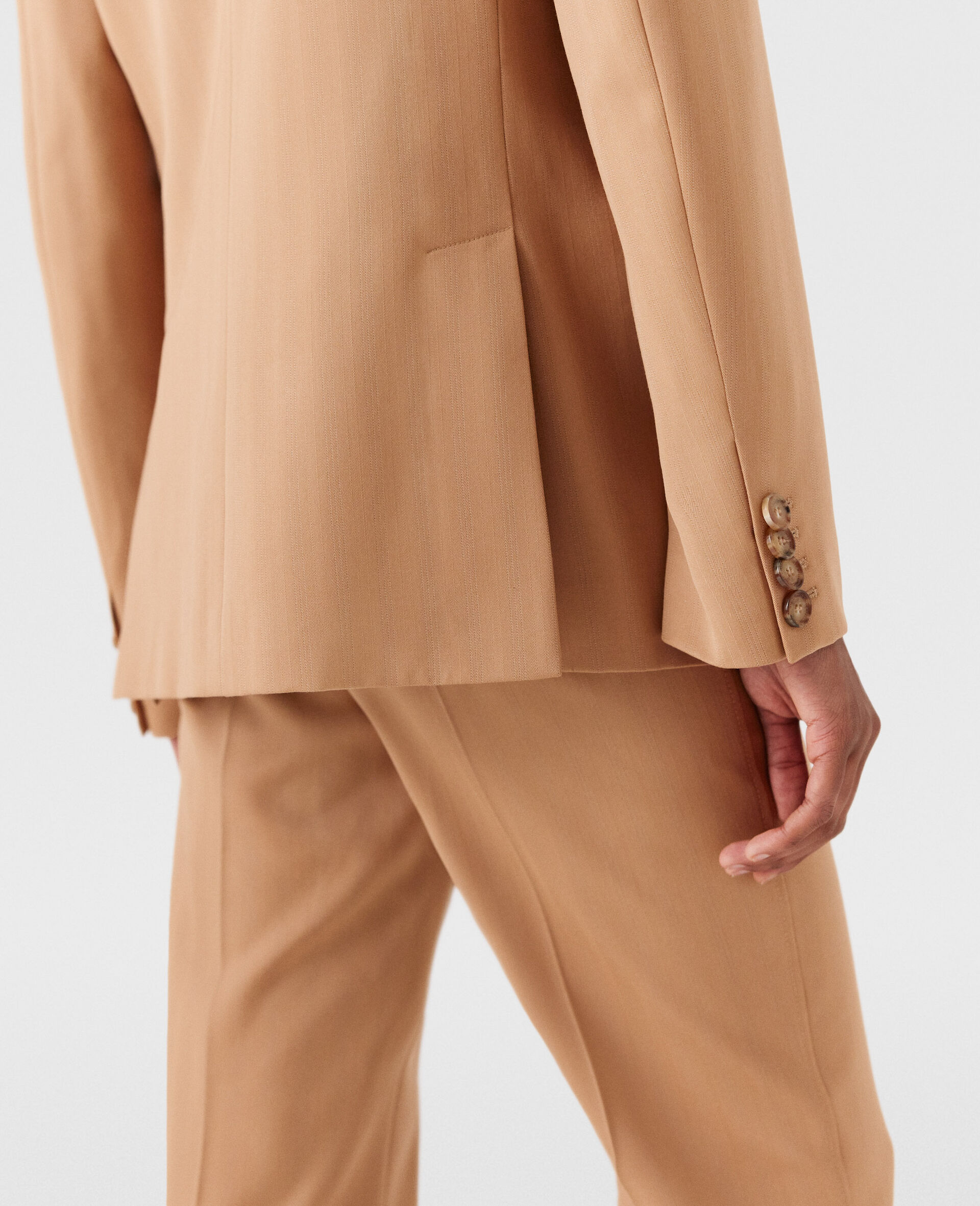 Low-Rise Striped Flared Trousers-Brown-large image number 2