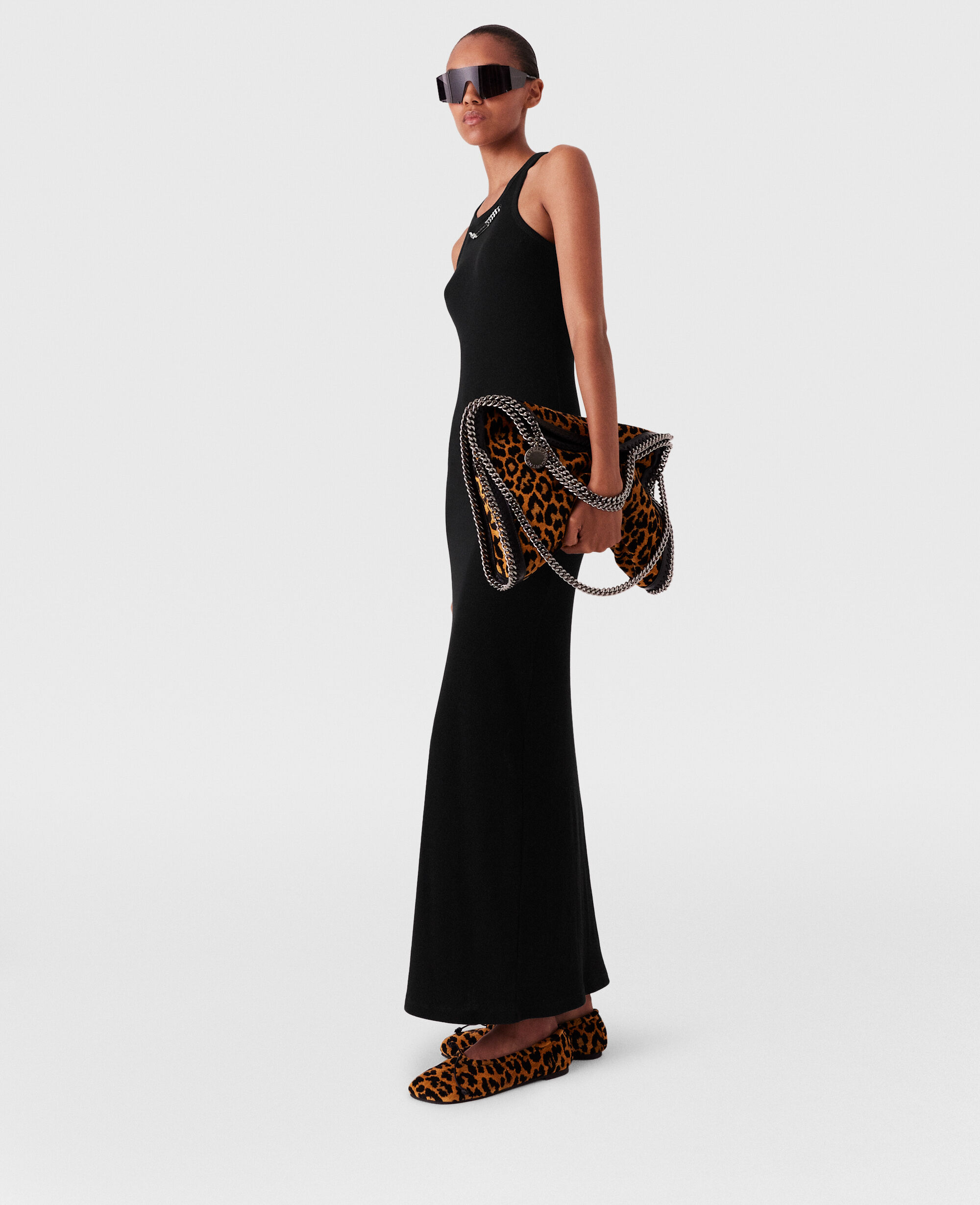 Women Black Logo Chain Midi Dress | Stella McCartney HK