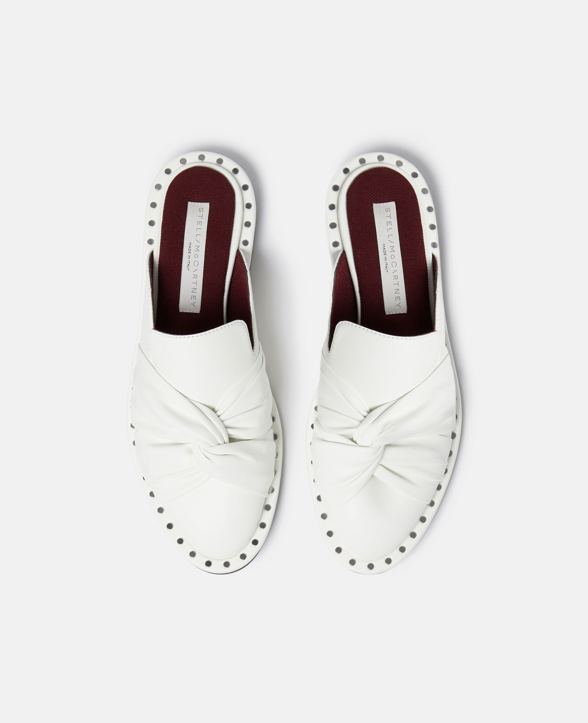 Falabella Twisted Alter-Mat Open-Back Loafers-White-large image number 3
