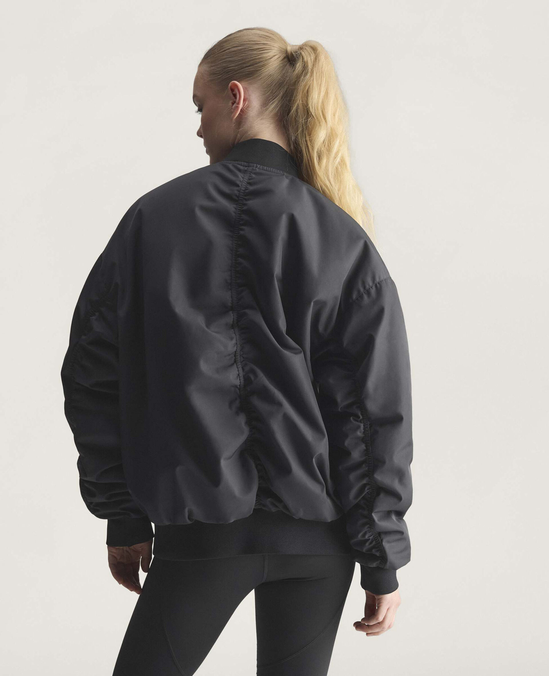 Graphic Bomber Jacket-Black-large image number 3
