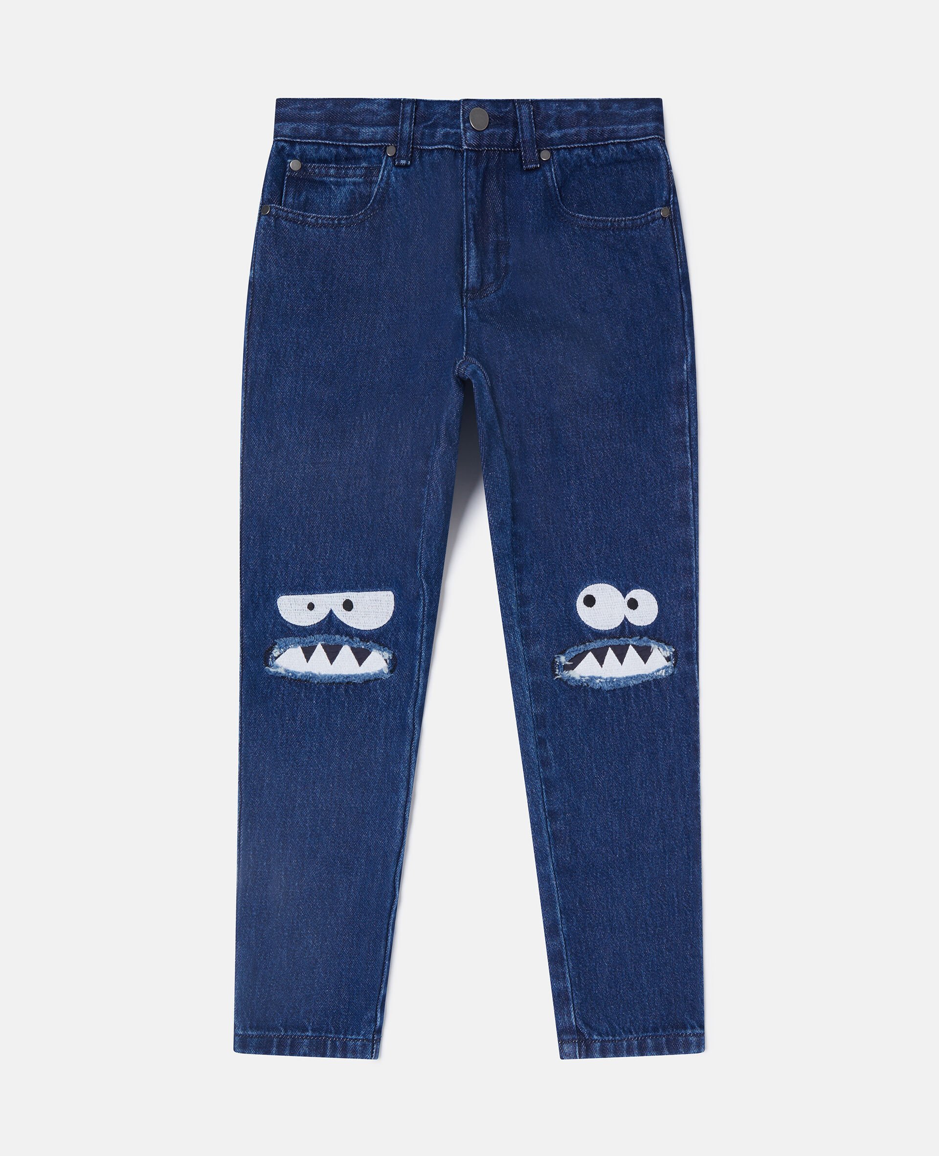 Monster Graphic Straight-Leg Jeans-Blue-medium