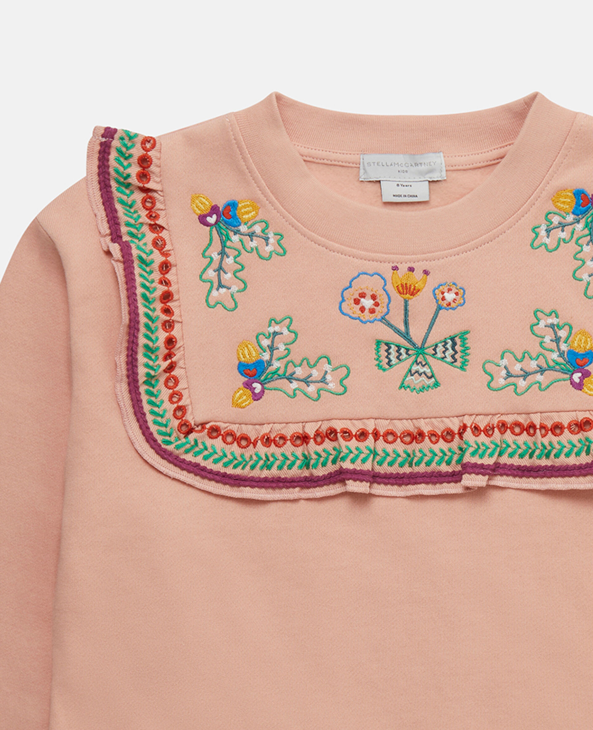 Acorn Embroidery Collared Sweatshirt-Arancione-large image number 4