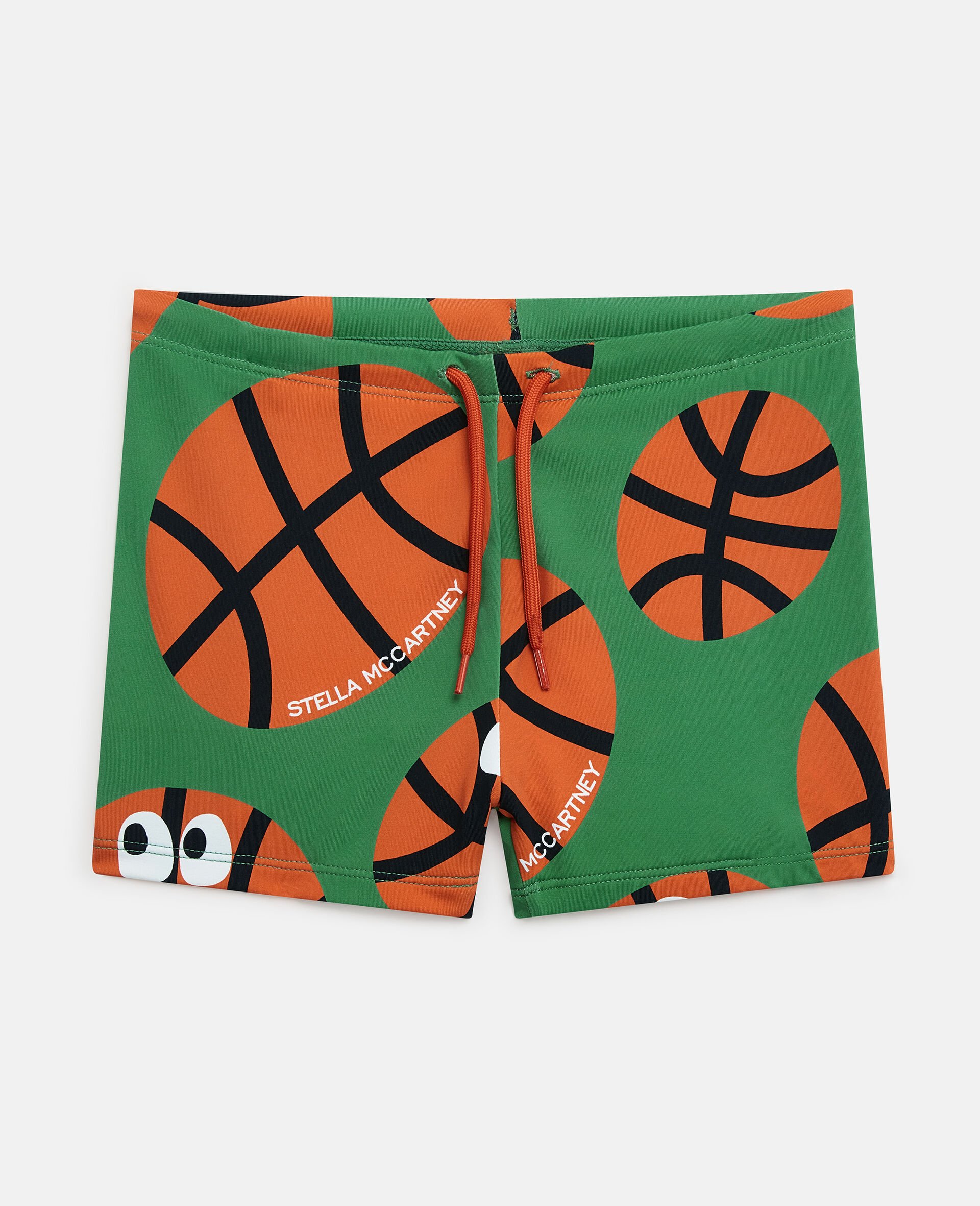 Basketball Print Swim Shorts-Green-medium