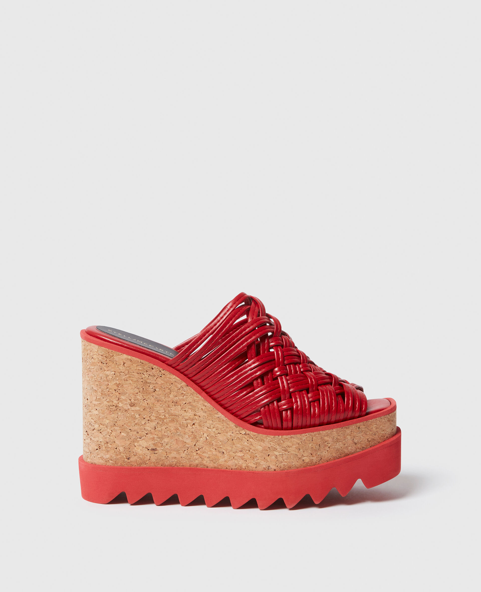 Sneak-Elyse Woven Platform Wedge Sandals-Red-large image number 0