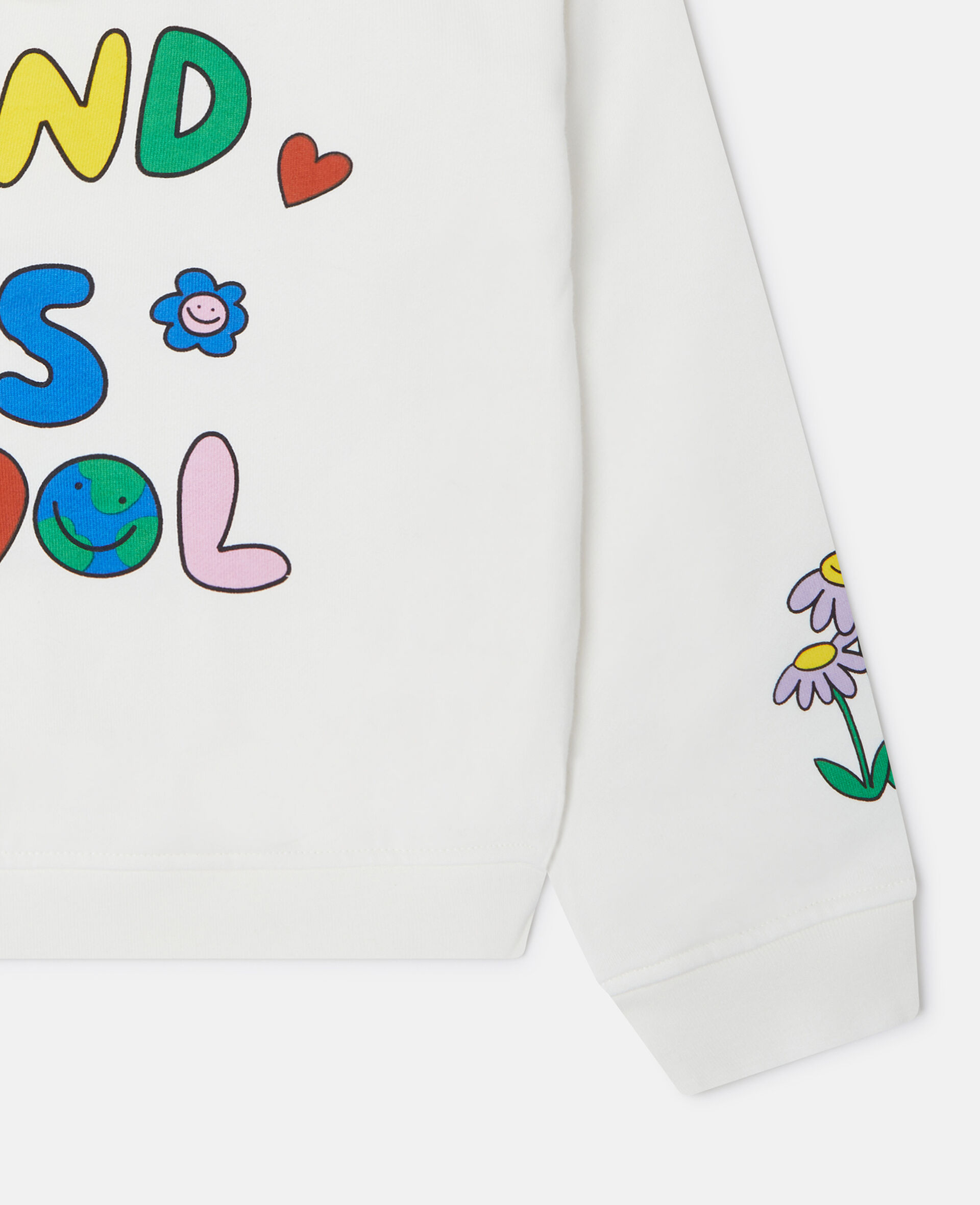 Flower Graphic Zip-Up Hoodie-White-large image number 3