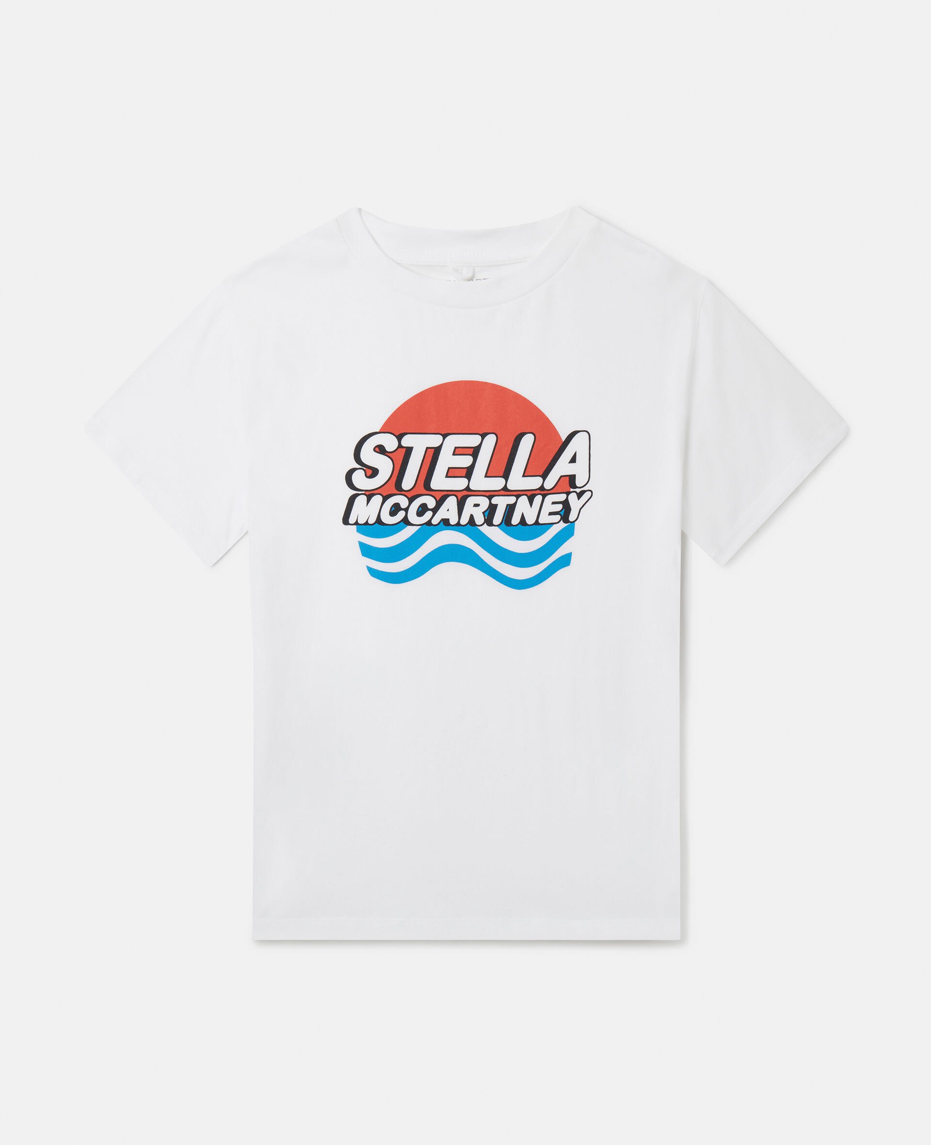 Logo Waves Print T-Shirt-White-large image number 0