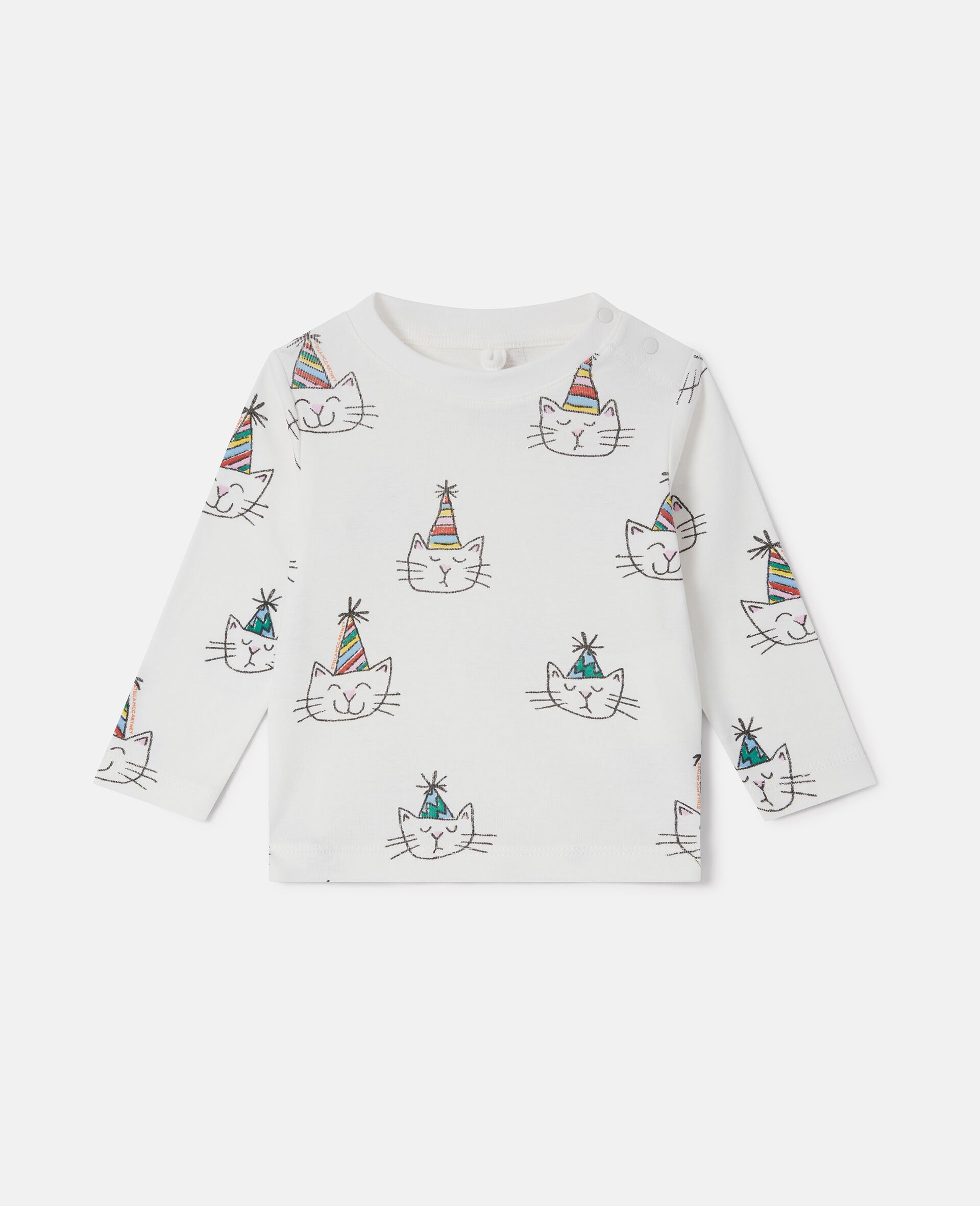 Cats Print Sweatshirt-Cream-medium