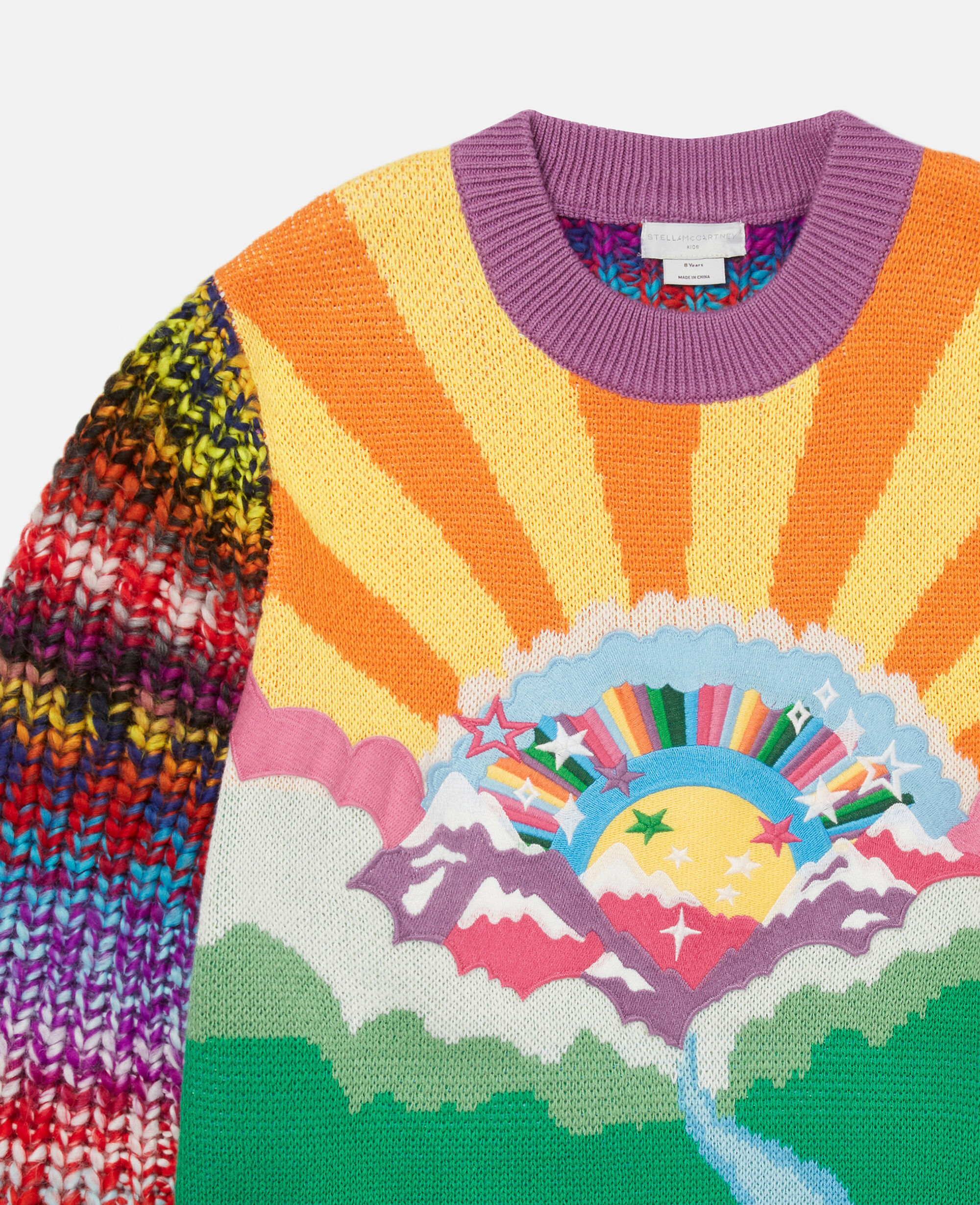 Sciarpa in maglia a righe arcobaleno Stella McCartney Bambina Accessori Sciarpe 