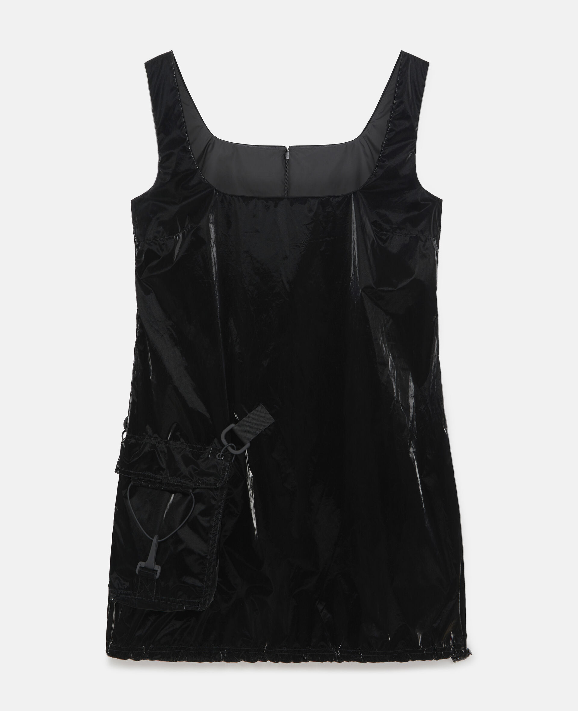 Belted Mini Dress-Black-large
