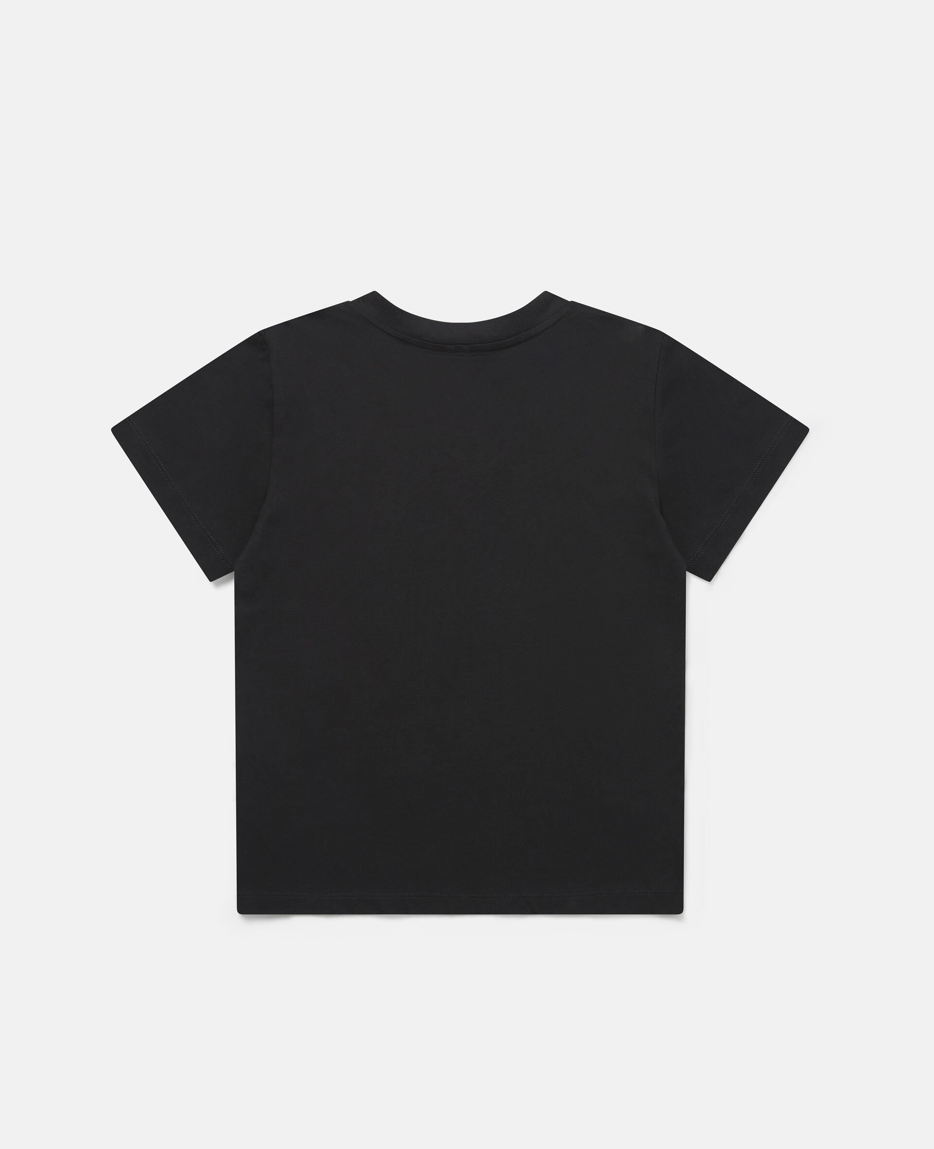 Star Print Logo Cotton T-Shirt-Black-large image number 2