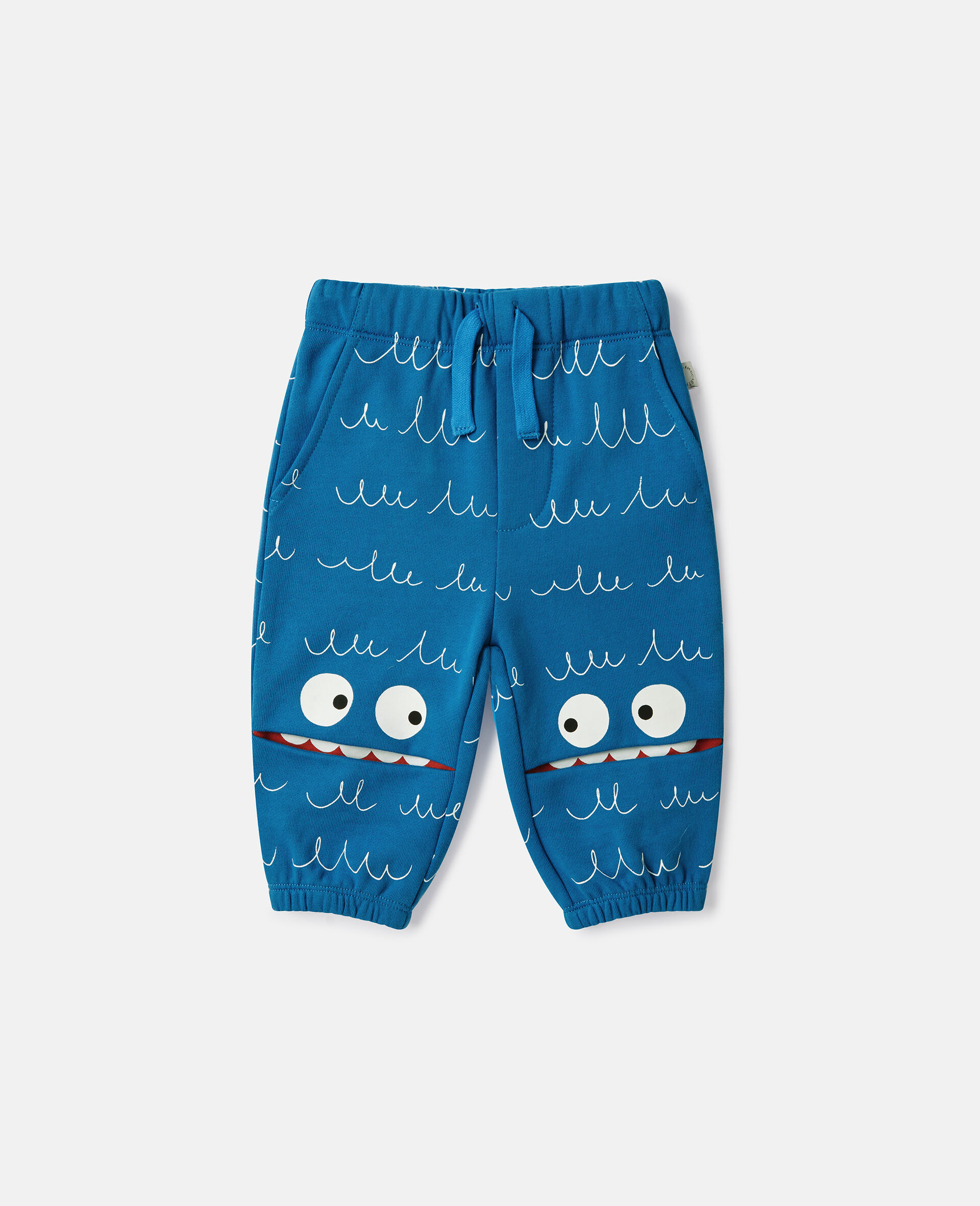 Monster Graphic Drawstring Joggers-Blue-large image number 0