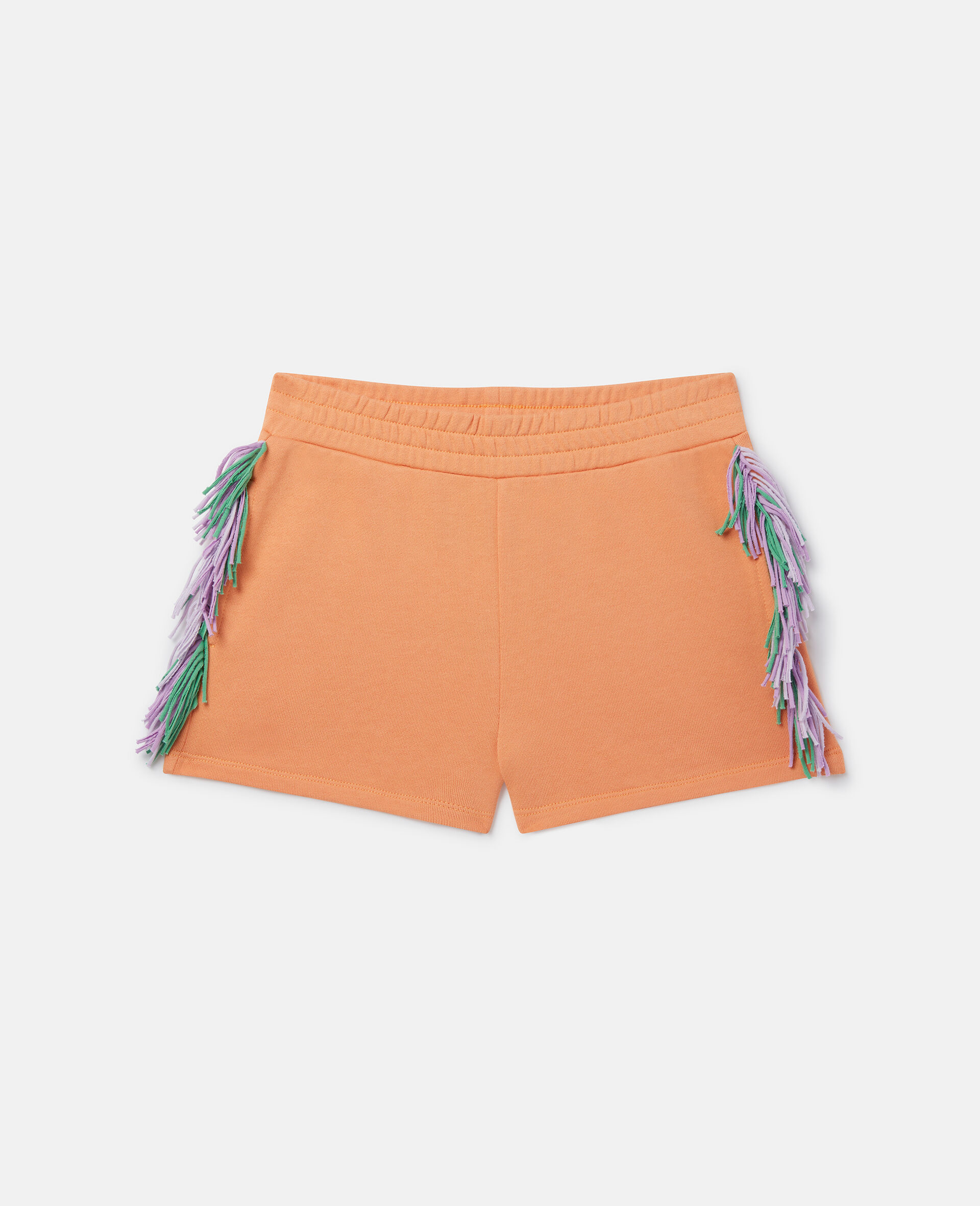 Pantaloncini con frange-Arancione-medium
