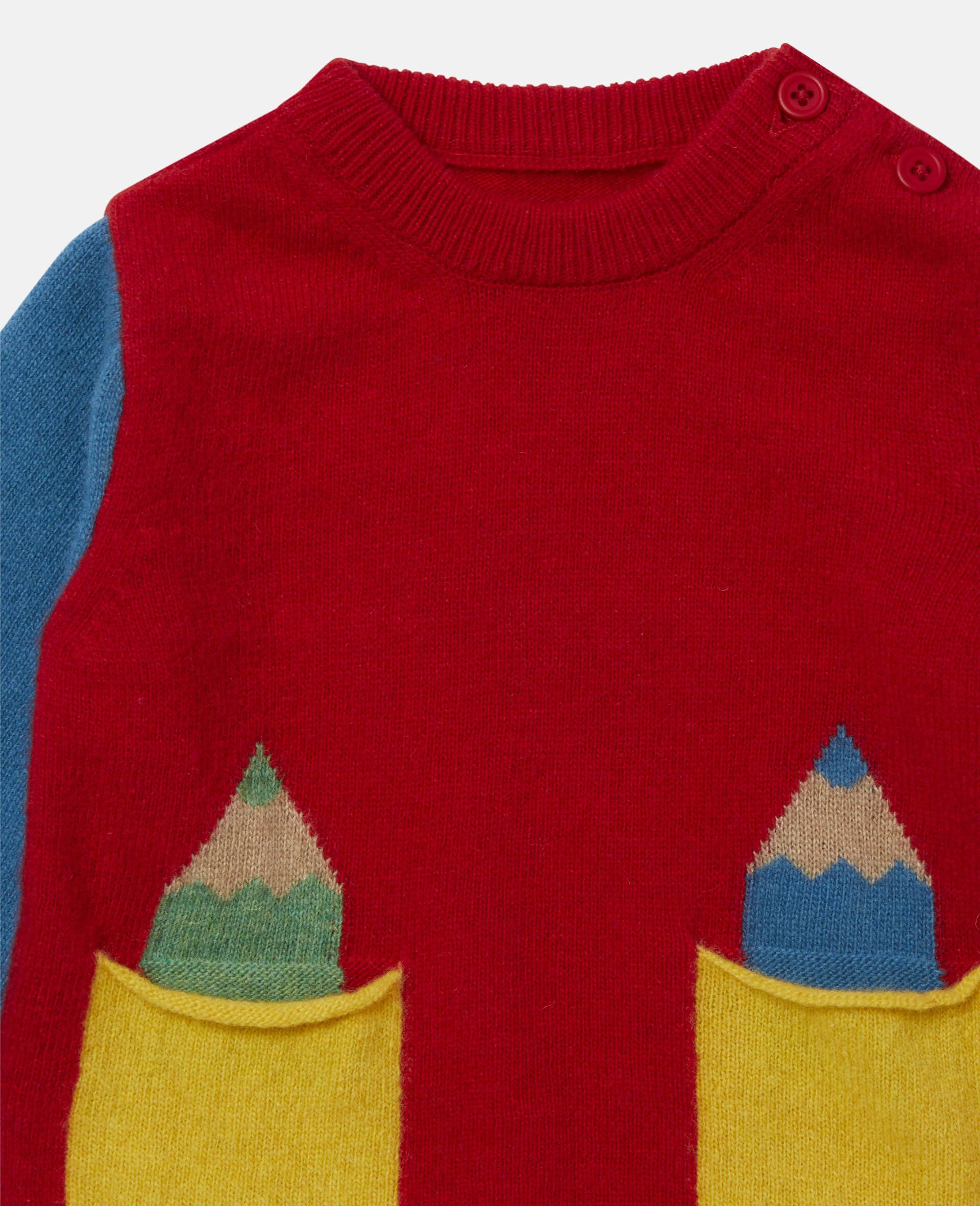 Colorblock Knit Intarsia Sweater-Multicolour-large image number 1