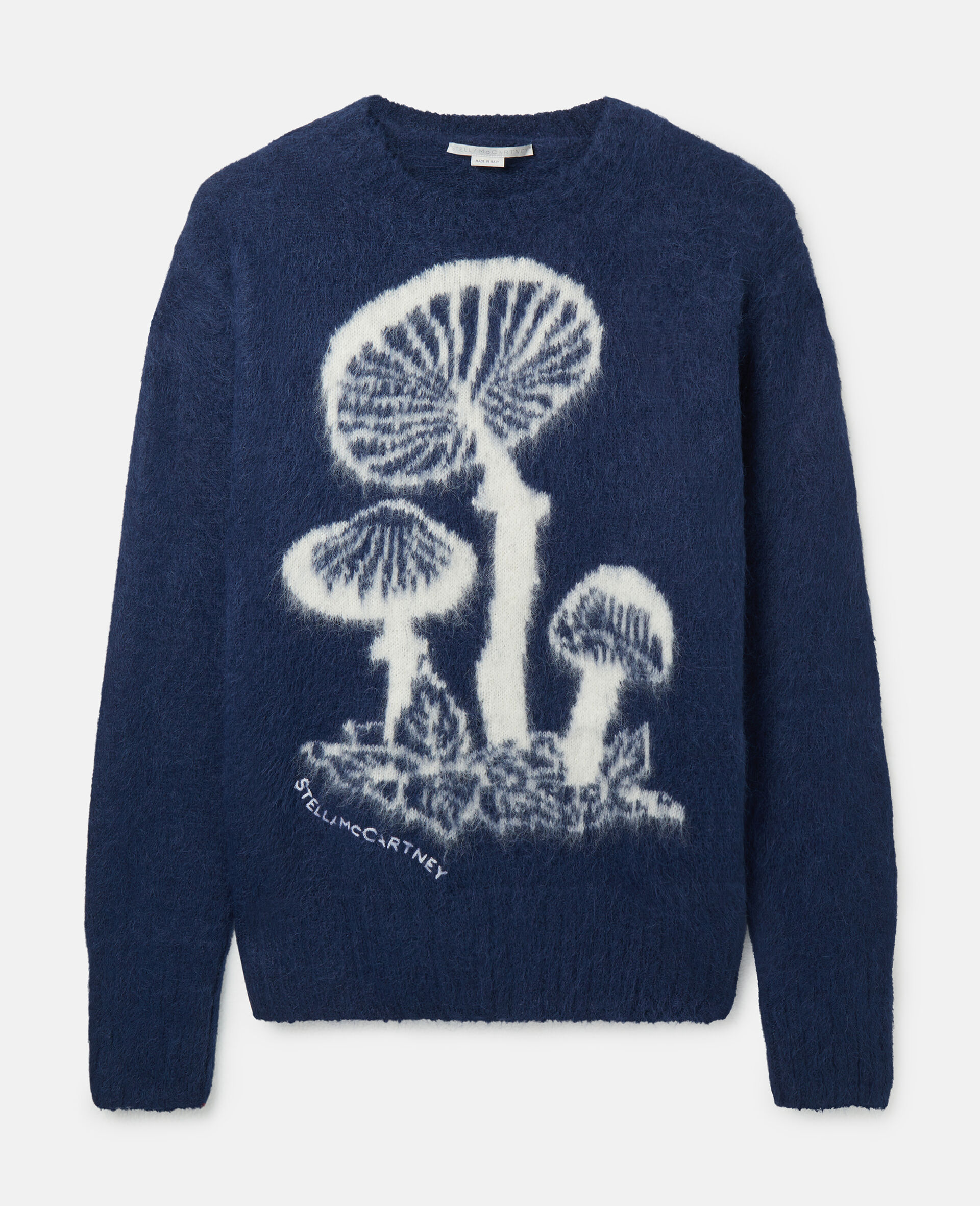 Women Navy Multicolour Mushroom Knit Jumper | Stella McCartney US