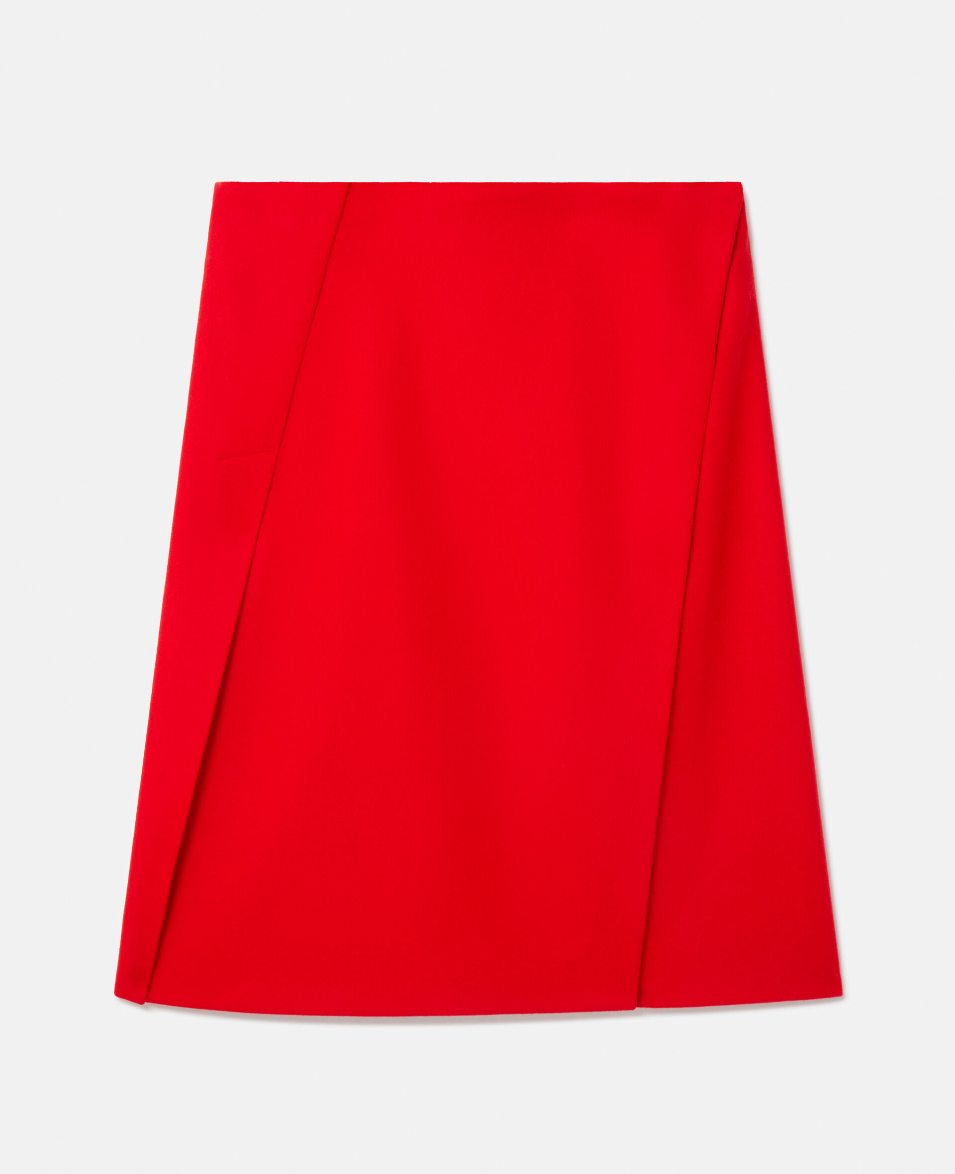 Split Front A-Line Skirt-Red-model