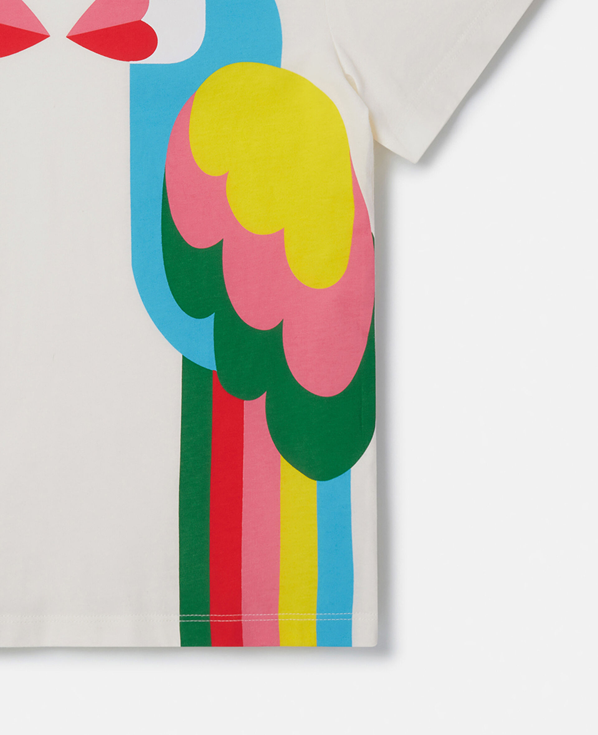 Double Baby Parrot Print T-Shirt-White-large image number 1