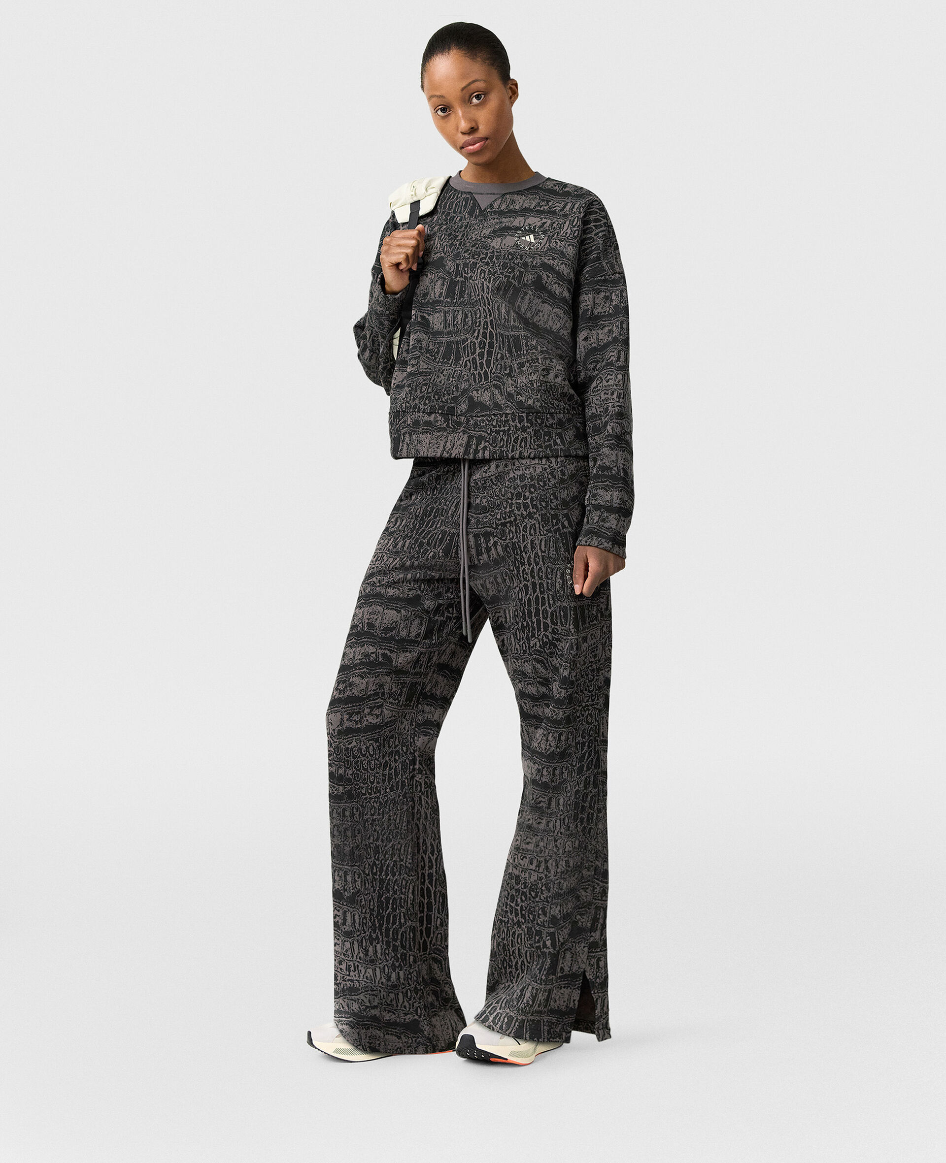 Logo Graphic Print Straight-Leg Joggers-Black-large image number 5