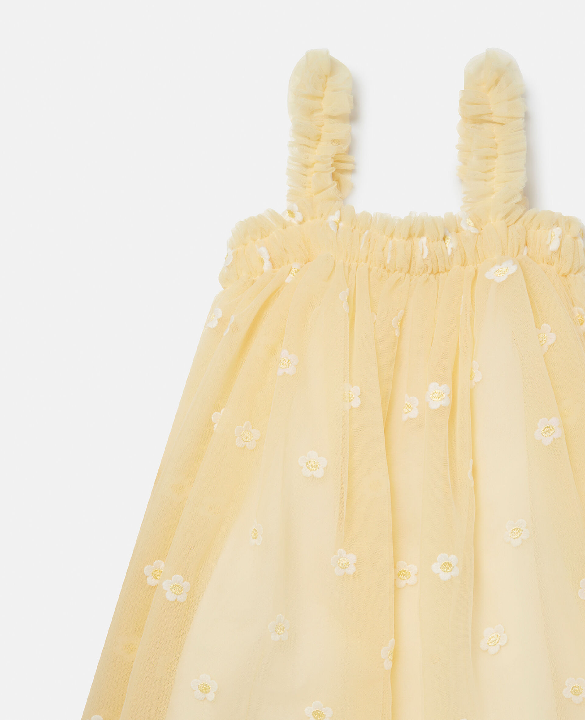 Daisy Embroidery Tulle Dress-Yellow-large image number 1