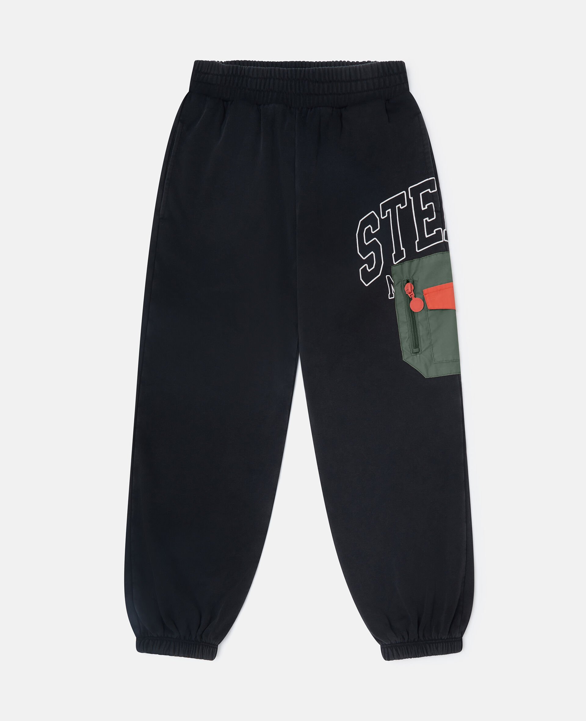 Logo Graphic Drawstring Joggers-Black-medium