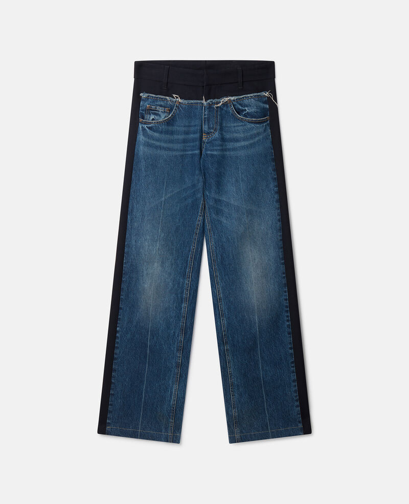 Jeans a pannelli ampi in denim e twill-Fantasia-large image number 0