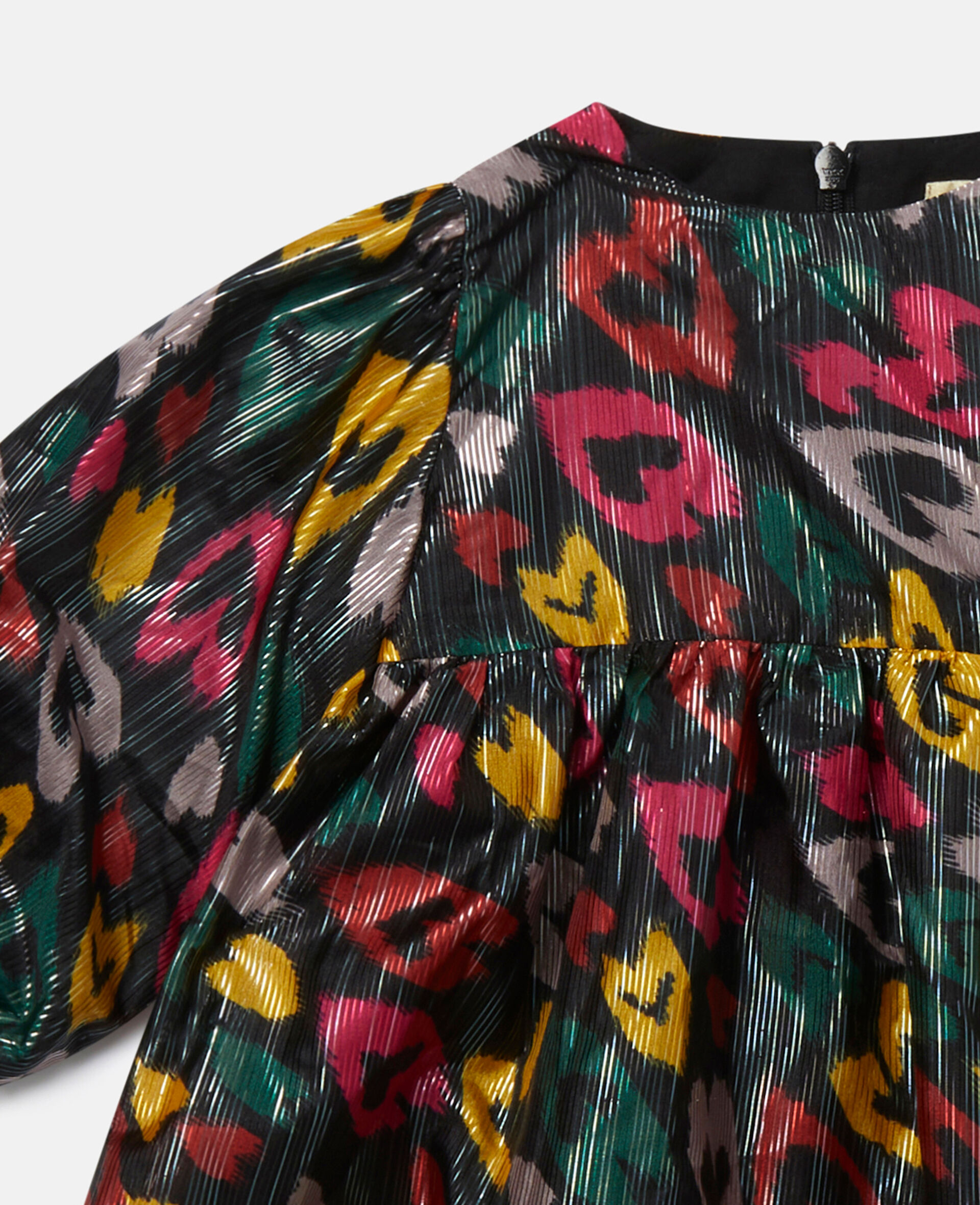 Smudged Heart Print Dress-Multicolour-large image number 1