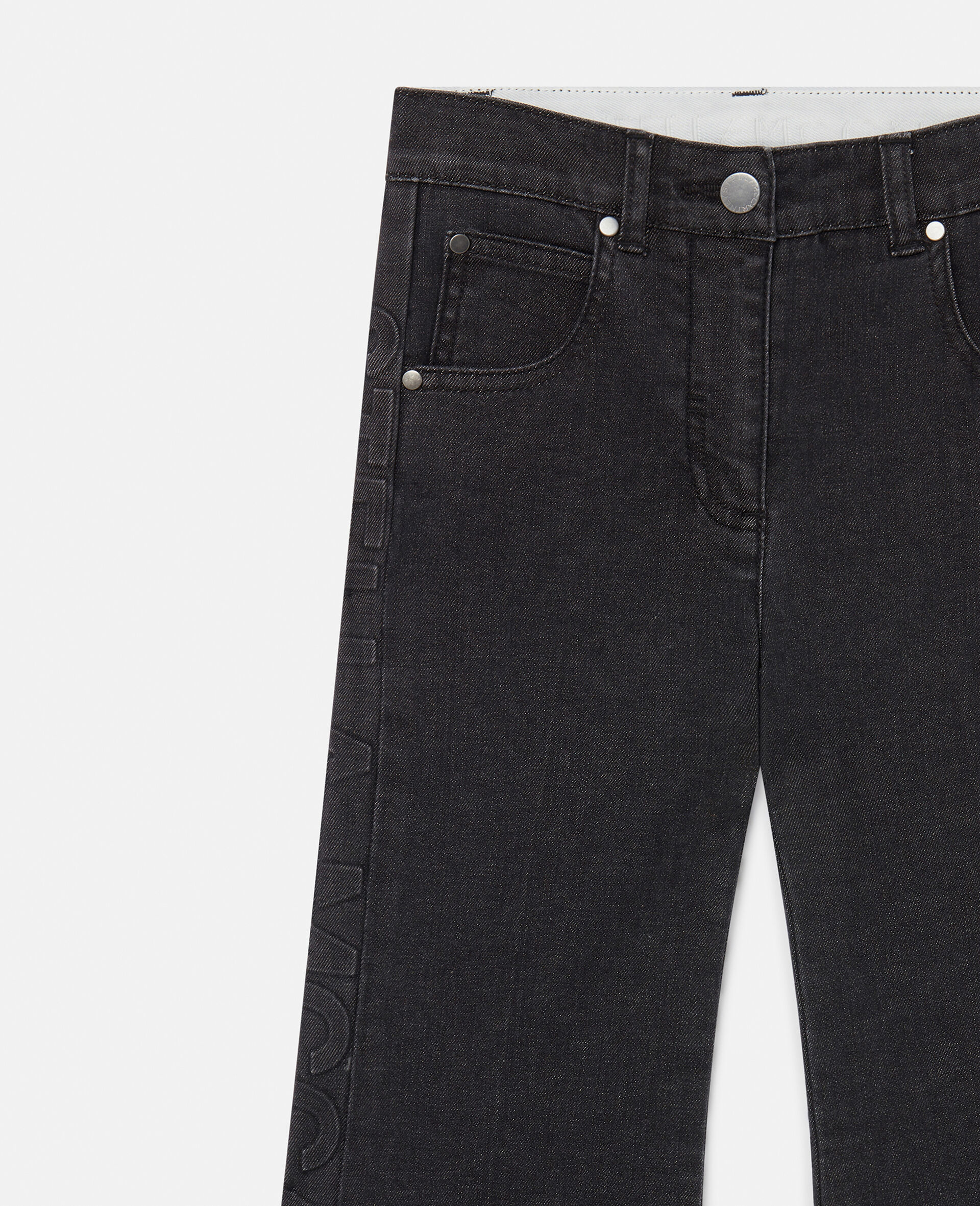 Flared Denim Jeans-Black-large Flared Denim Jeans-Black-large image number 1