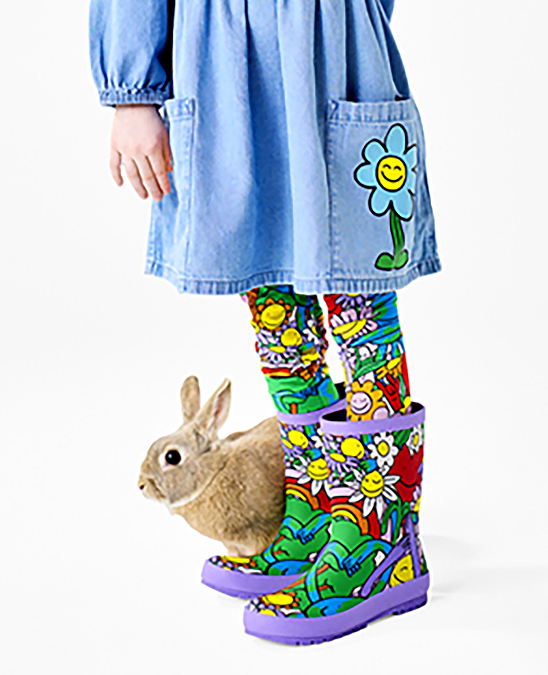 Earth Friends Graphic Rainboots-Multicoloured-model