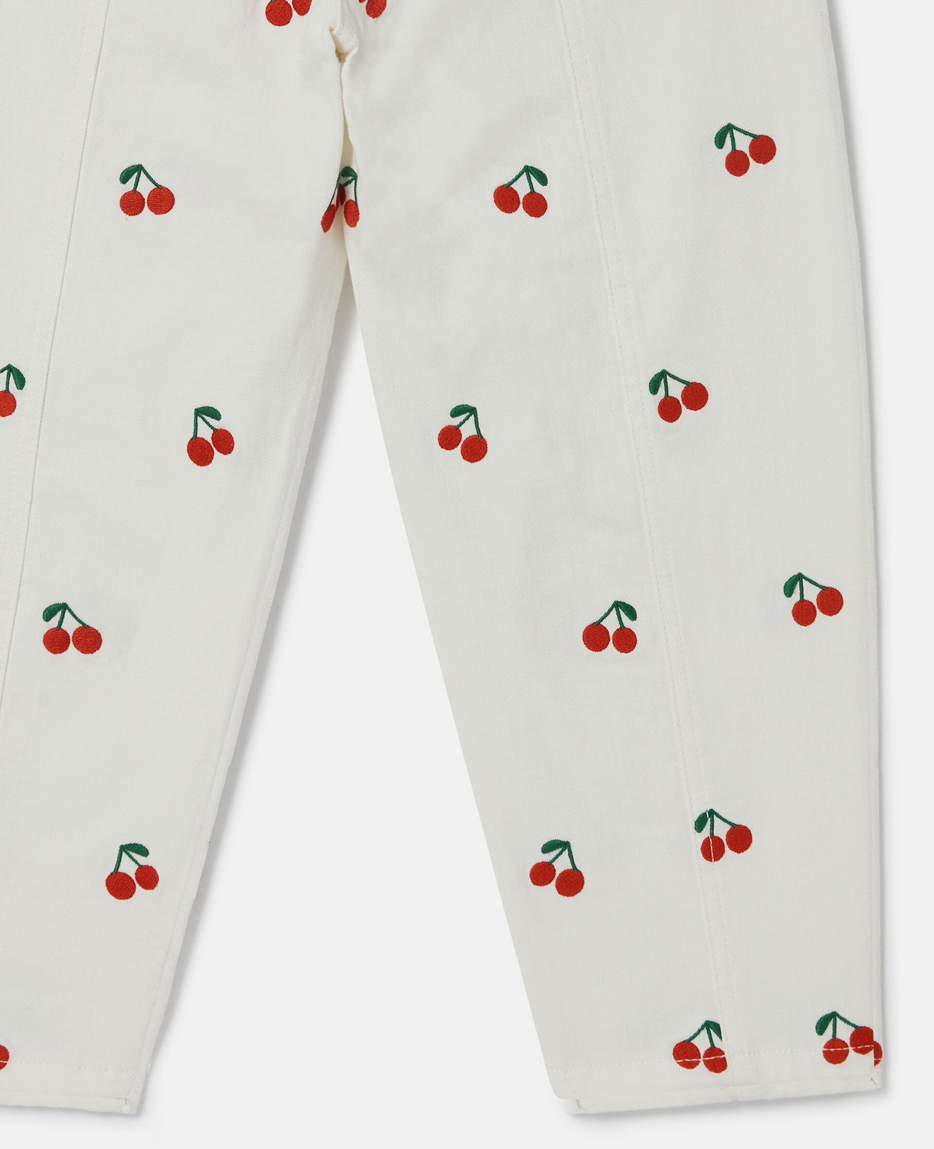 Cherry Embroidered Jeans-Cream-large image number 3