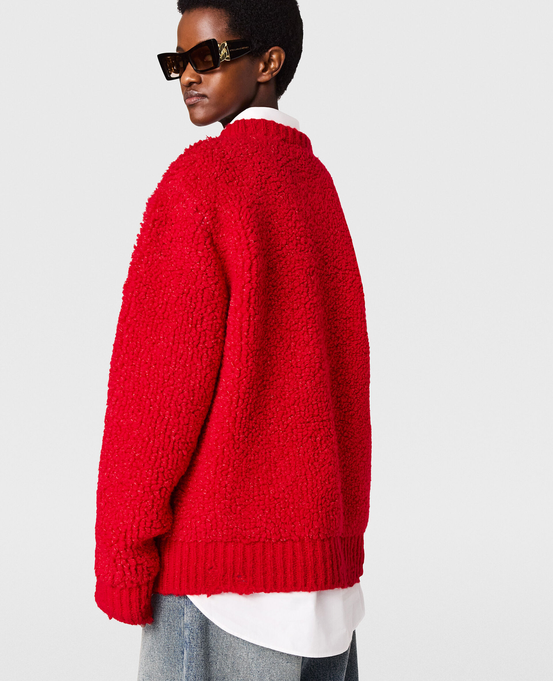 Airbrushed Horse Graphic Crewneck Jumper-Red-large image number 4