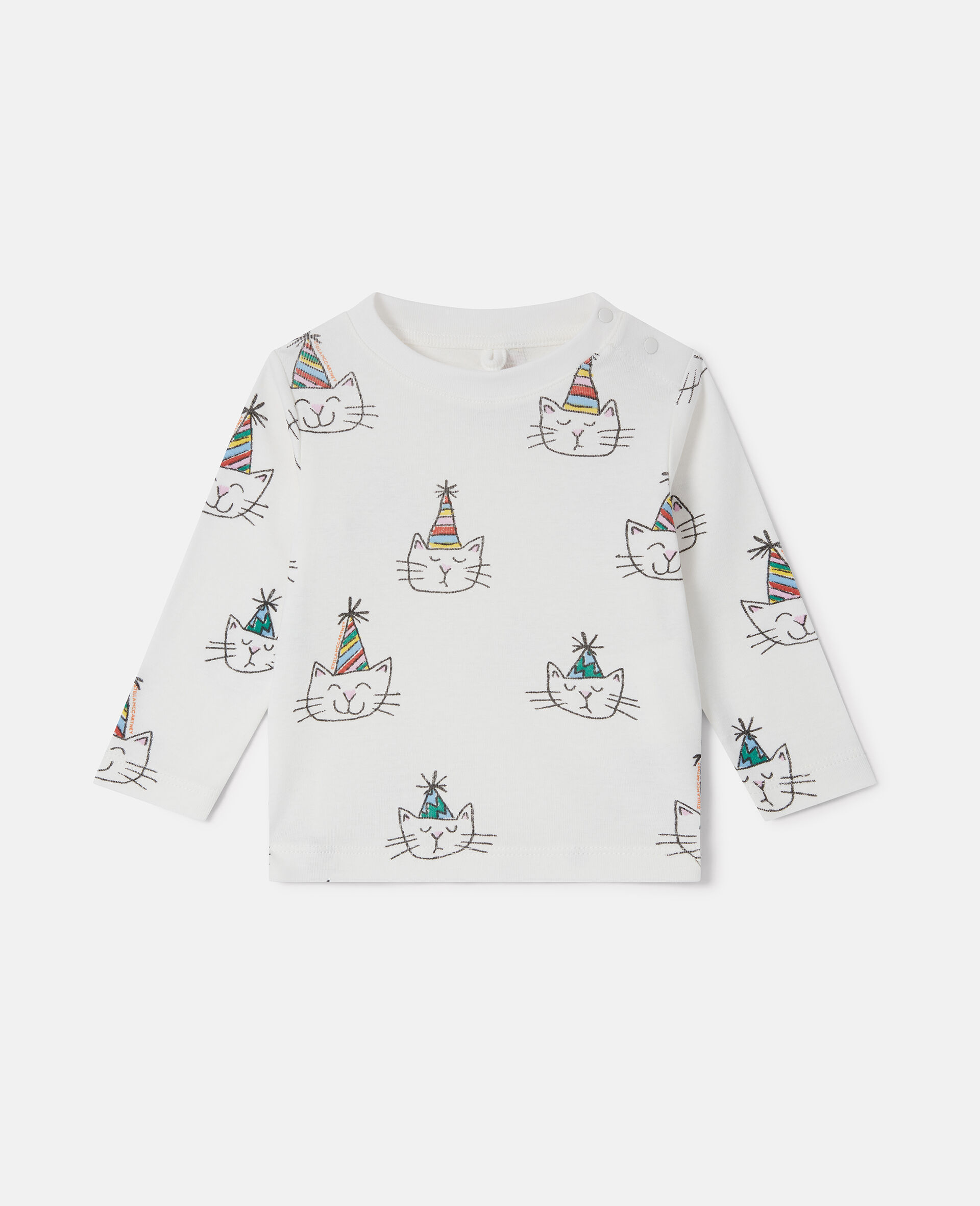 Cats Print Sweatshirt-Cream-large image number 0