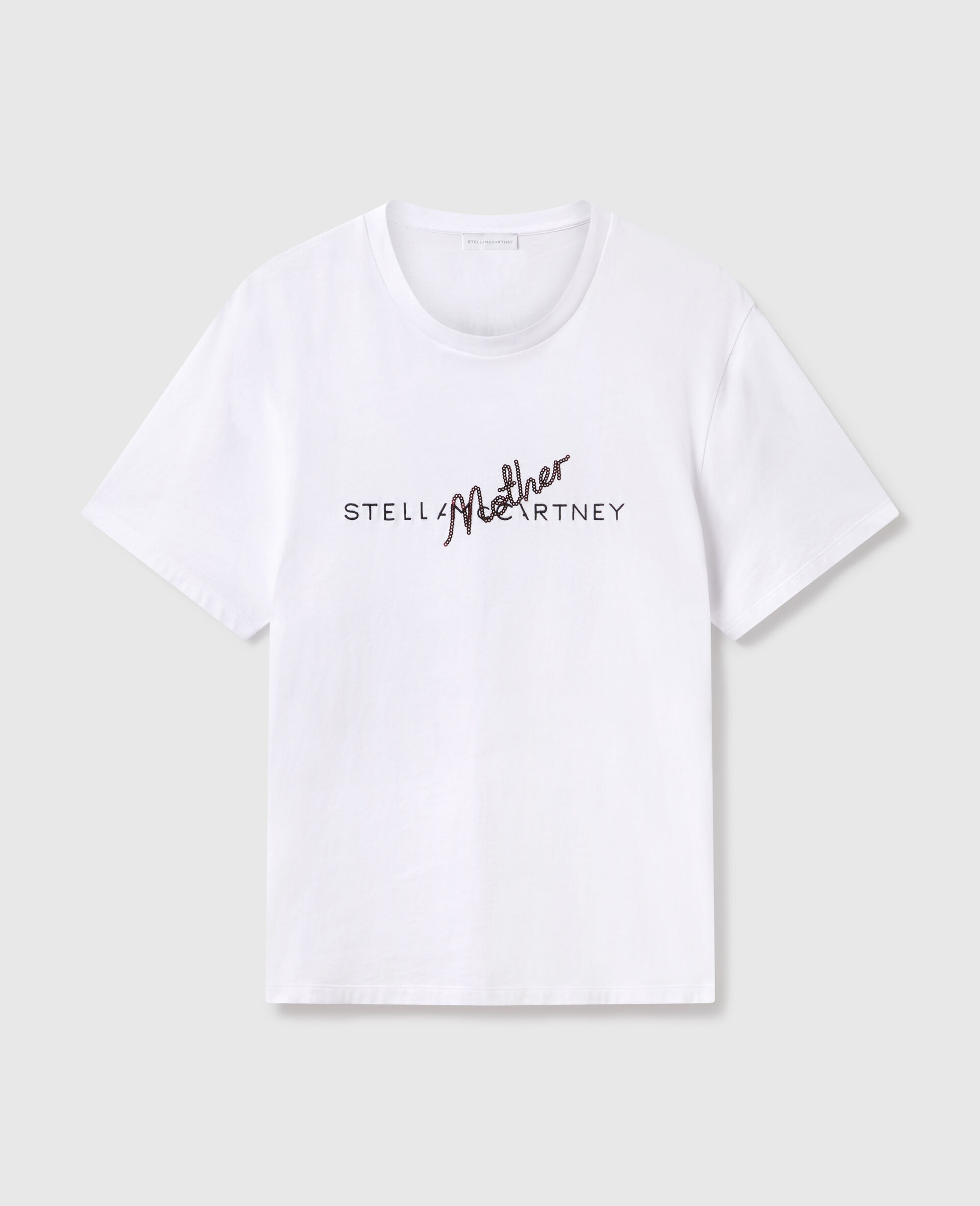 T-Shirt carré Mother à sequins-Blanc-medium