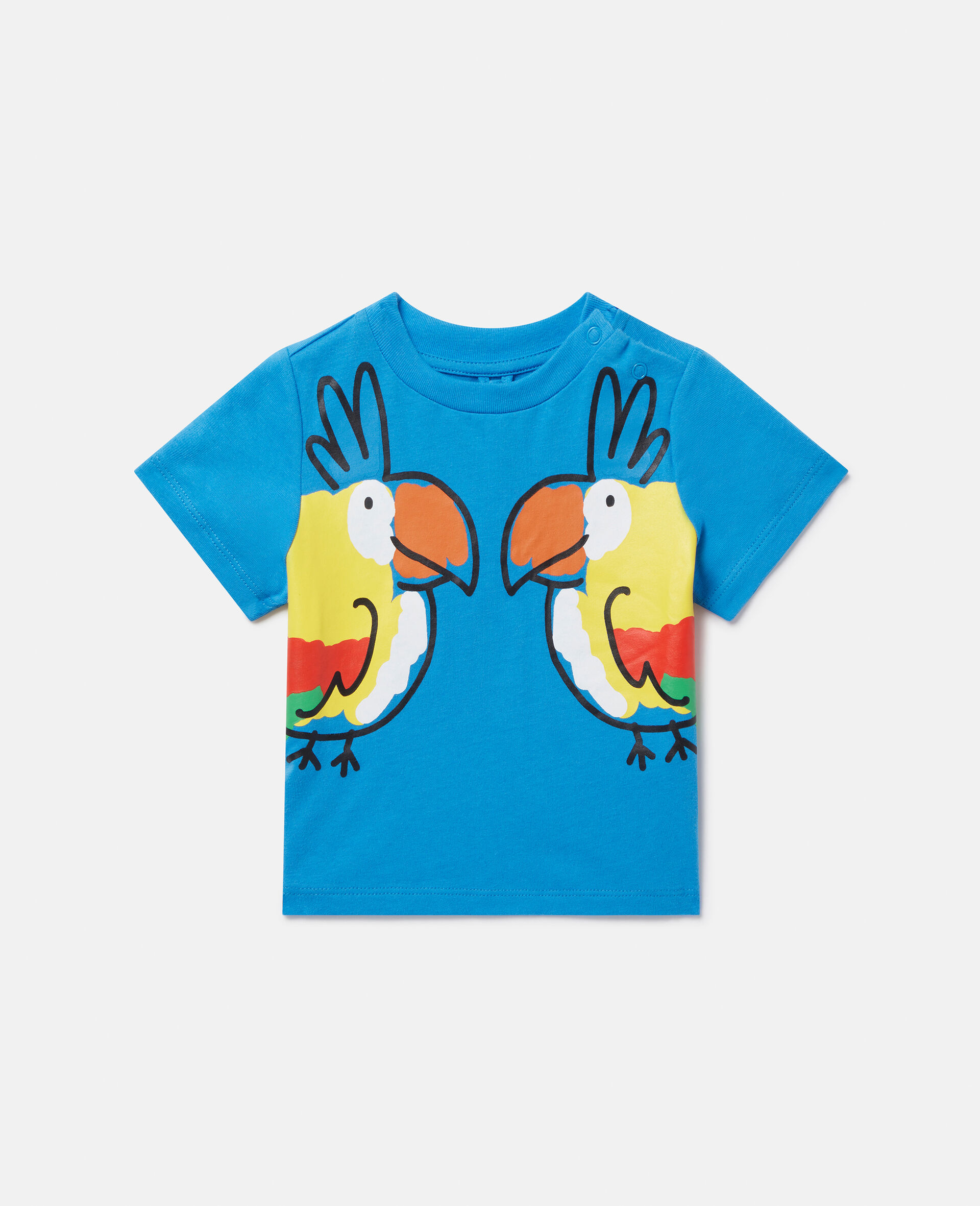 Double Baby Parrot Print T-Shirt-Blue-large Double Baby Parrot Print T-Shirt-Blue-large image number 0