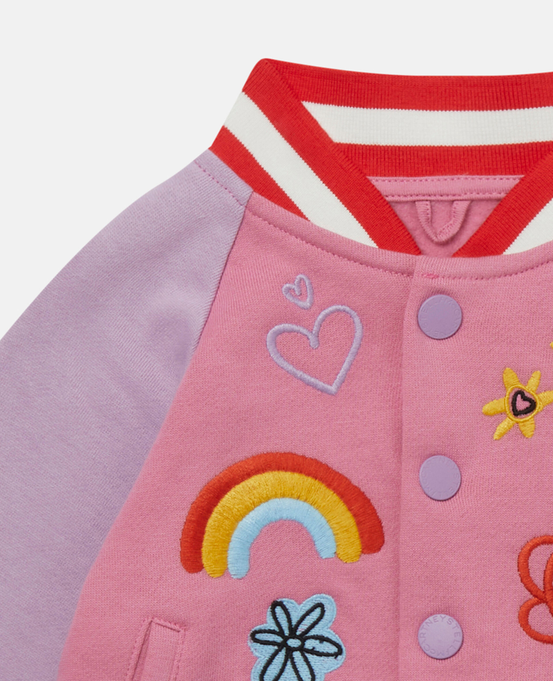 Daydreamer Embroidery Bomber Jacket-Pink-large image number 1