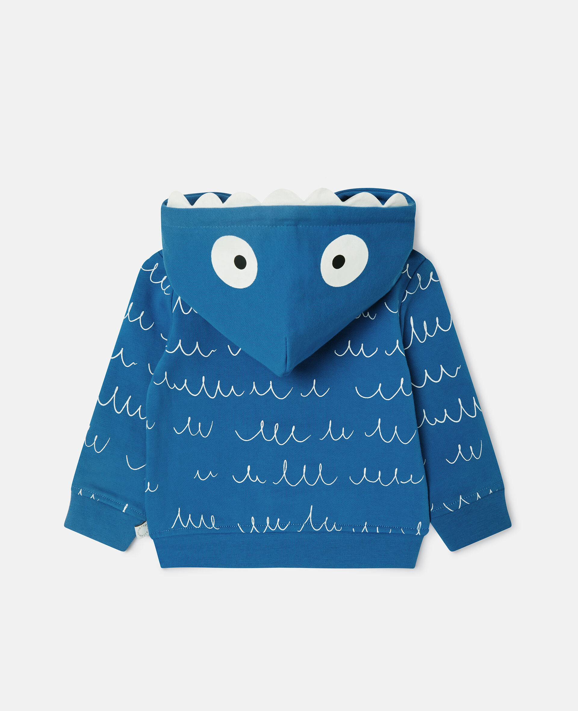 Monster Graphic Full-Zipper Hoodie-Blue-large image number 2