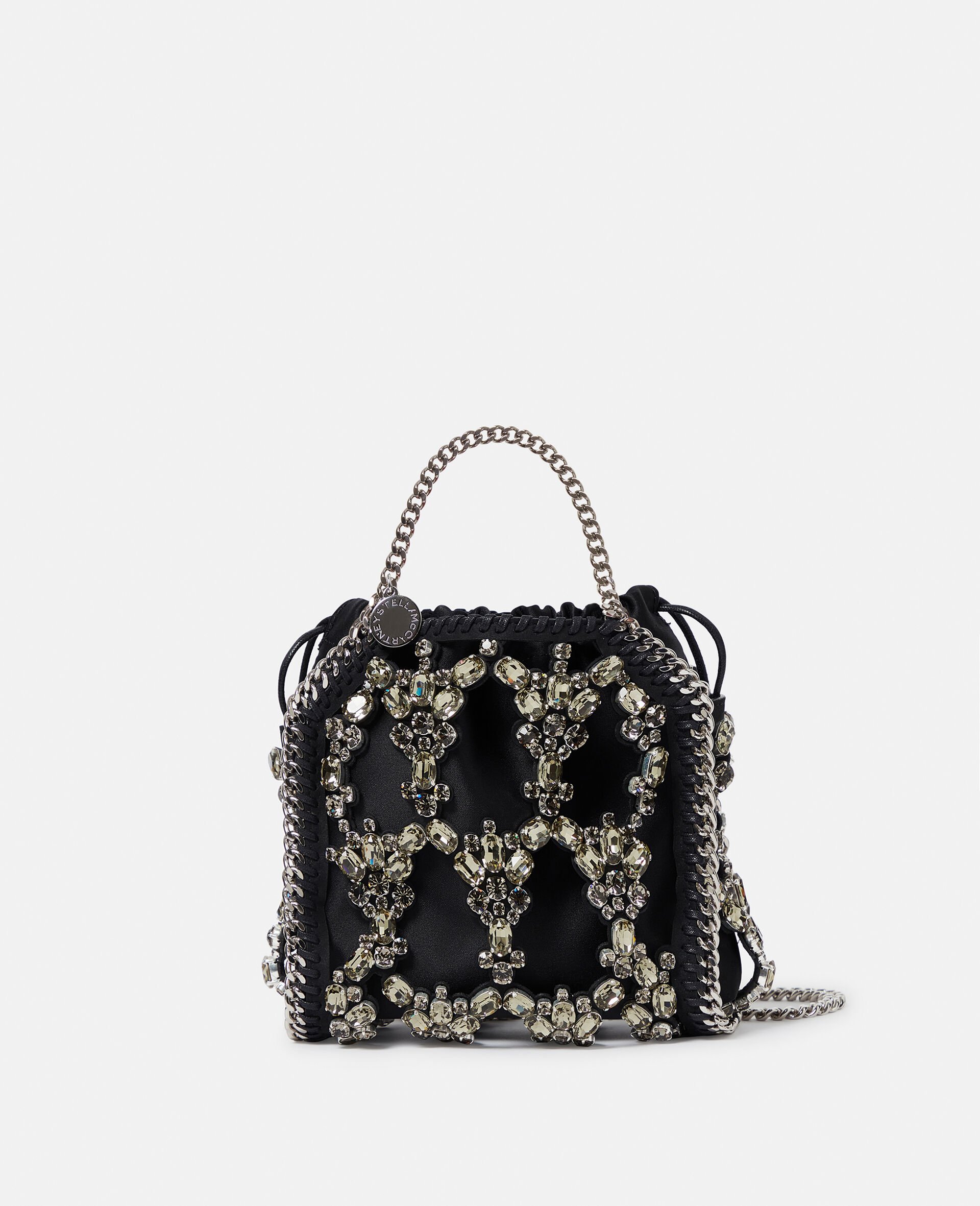 Tiny cabas cage en cristaux Falabella-Silver-large image number 0