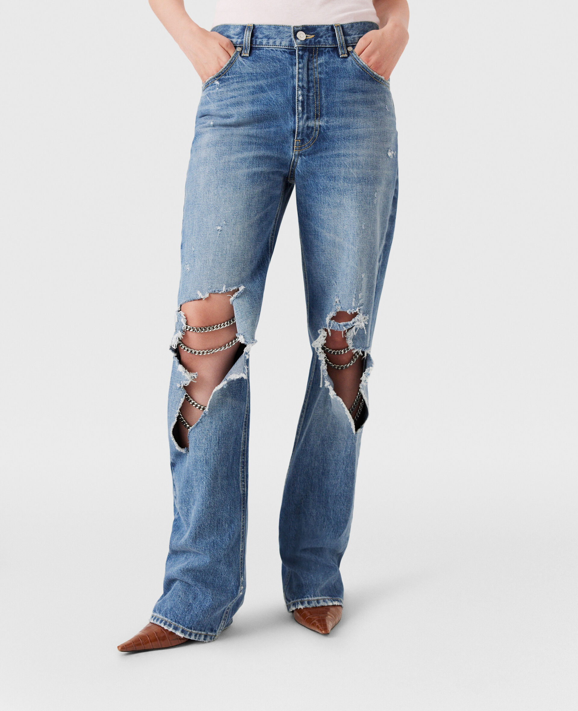 Falabella Knees Bootcut Jeans-Blue-large image number 4